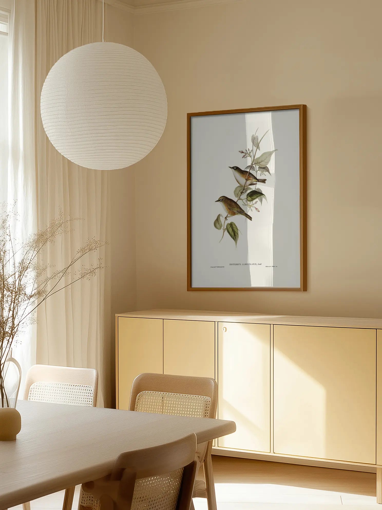 Small Birds Branch Illustration Poster