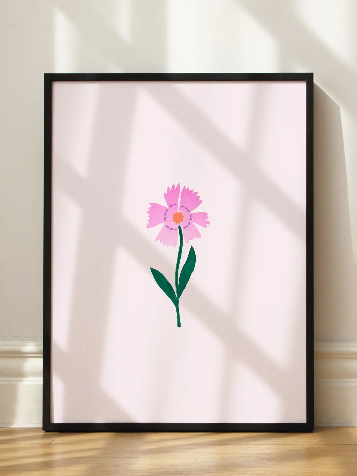 Small Pink Cornflower Illustration
