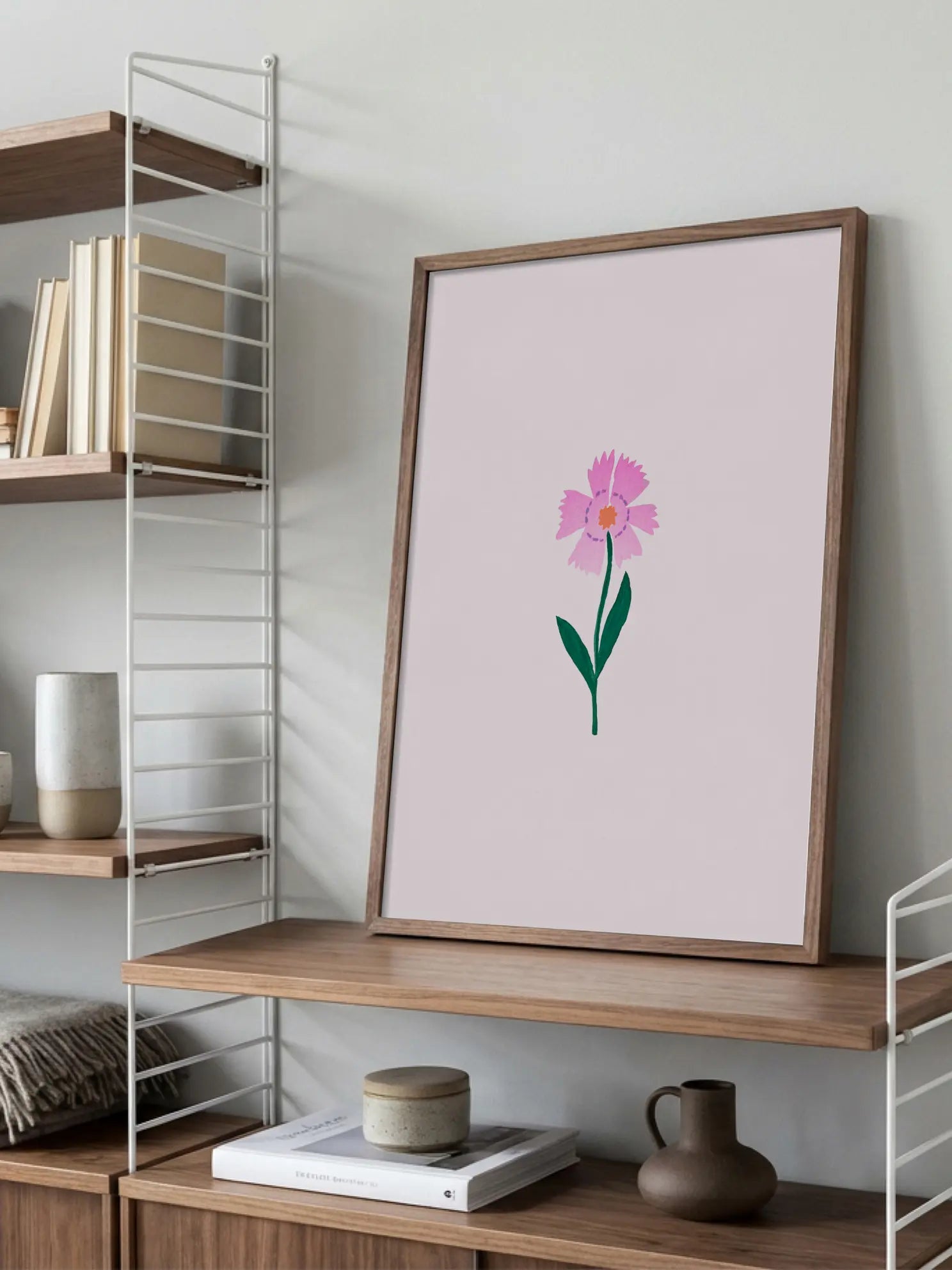 Small Pink Cornflower Illustration Poster