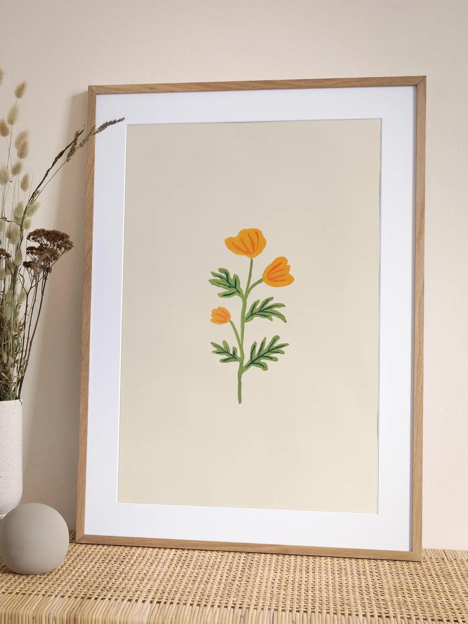 Small Yellow Wildflower Illustration Poster
