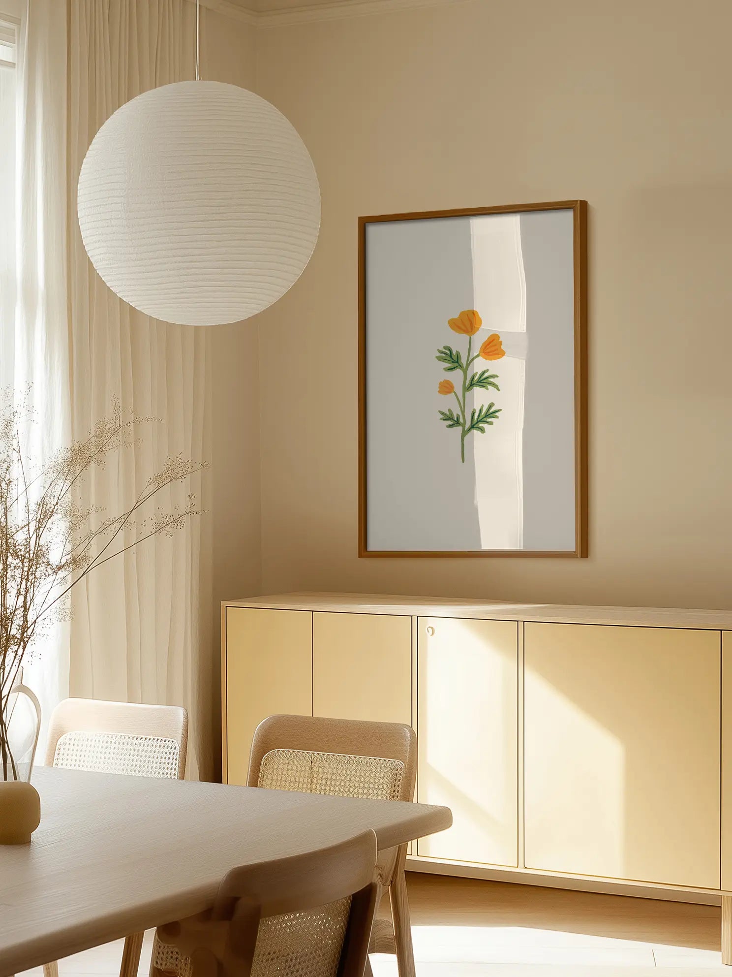 Small Yellow Wildflower Illustration Poster