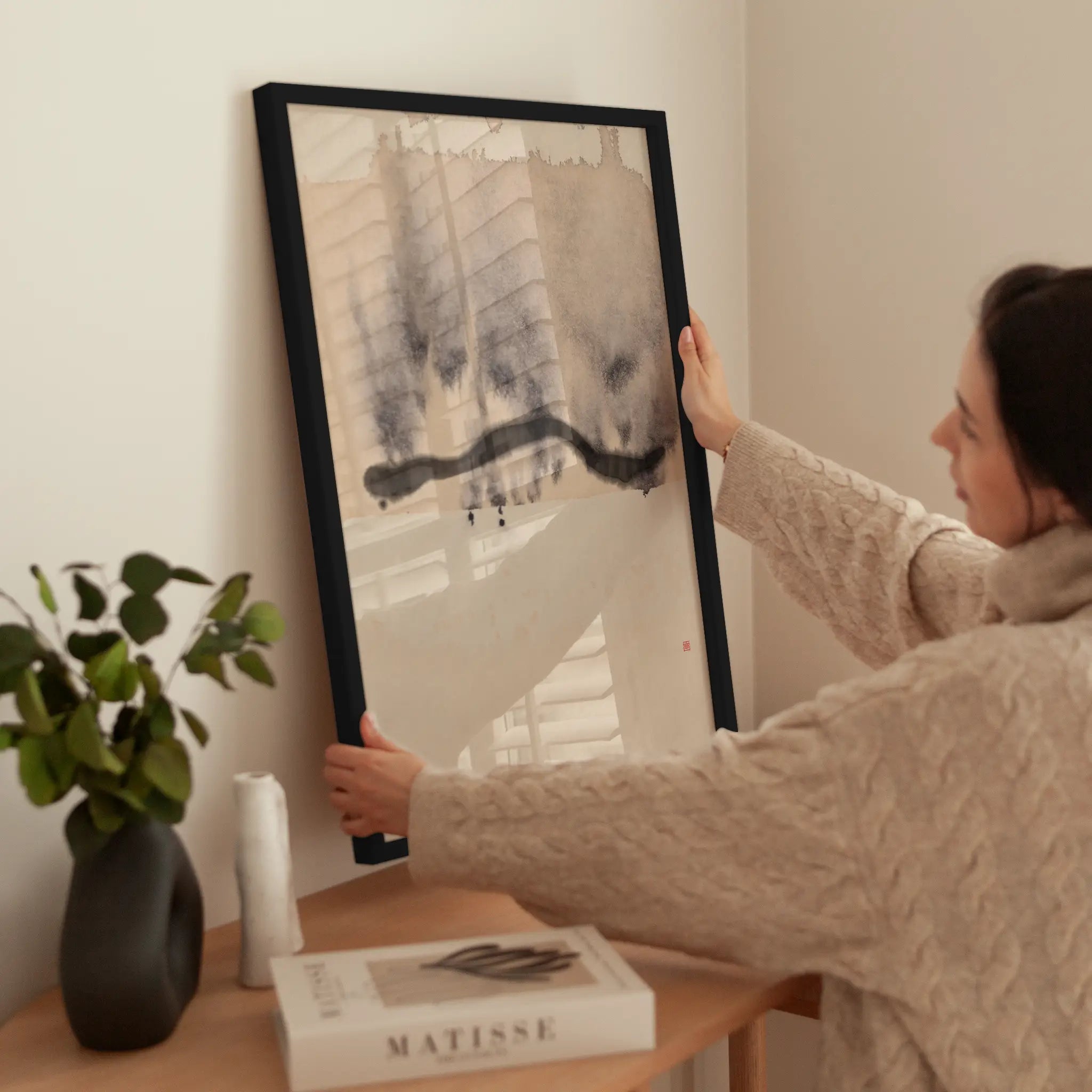 Snake Painting wird aufgehängt