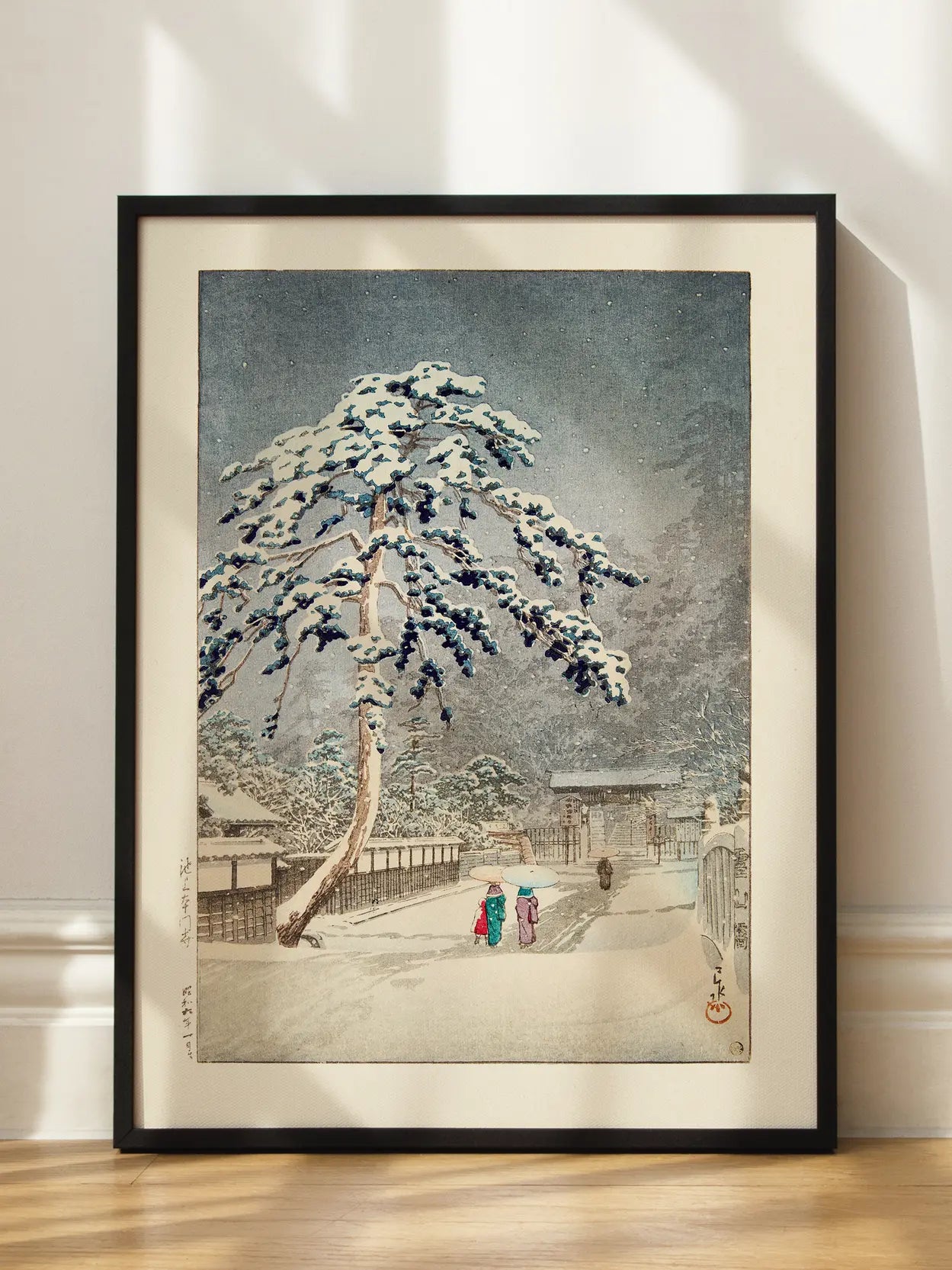 Snow at Nezu Shrine Poster