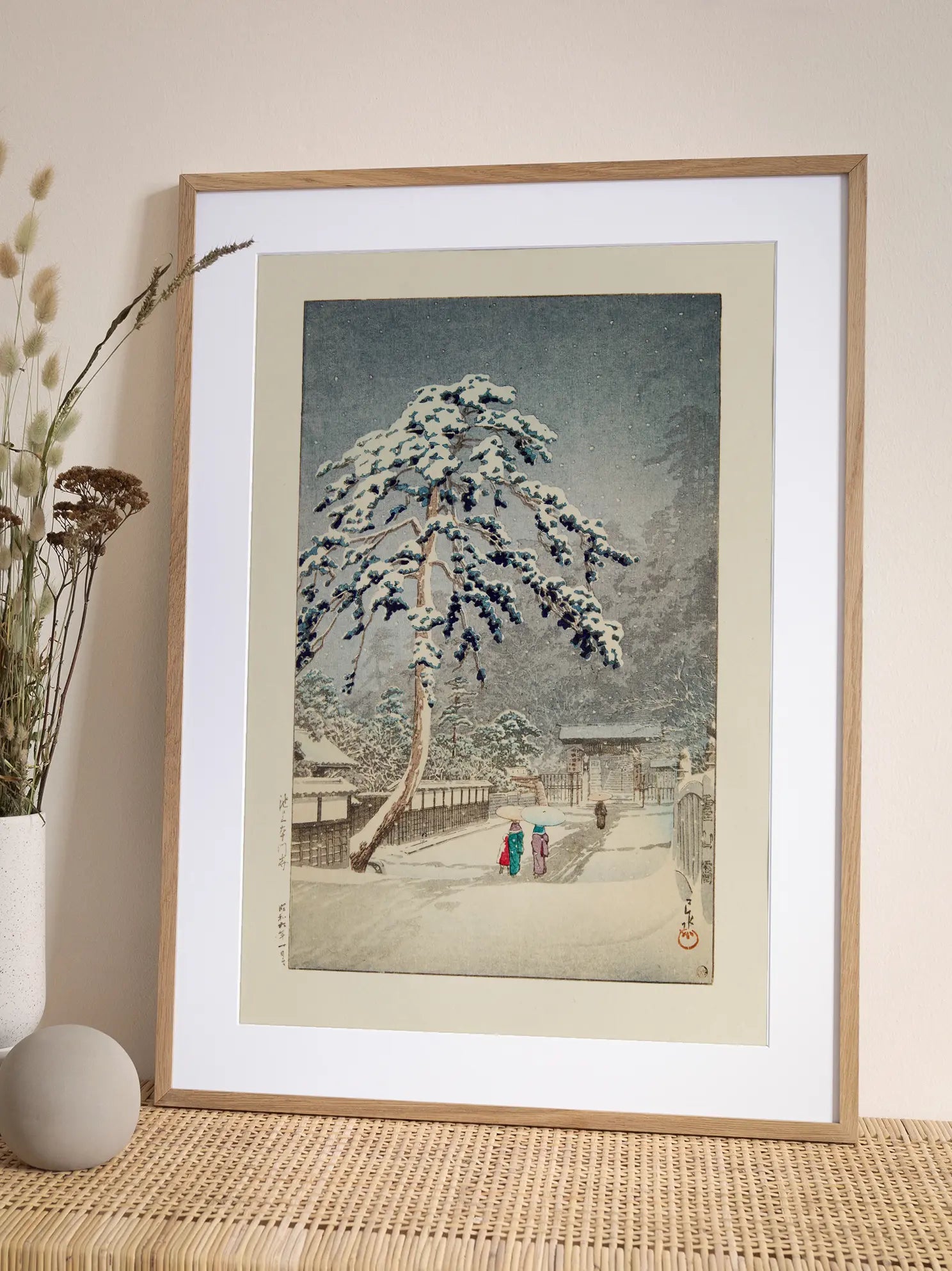 Snow at Nezu Shrine Poster