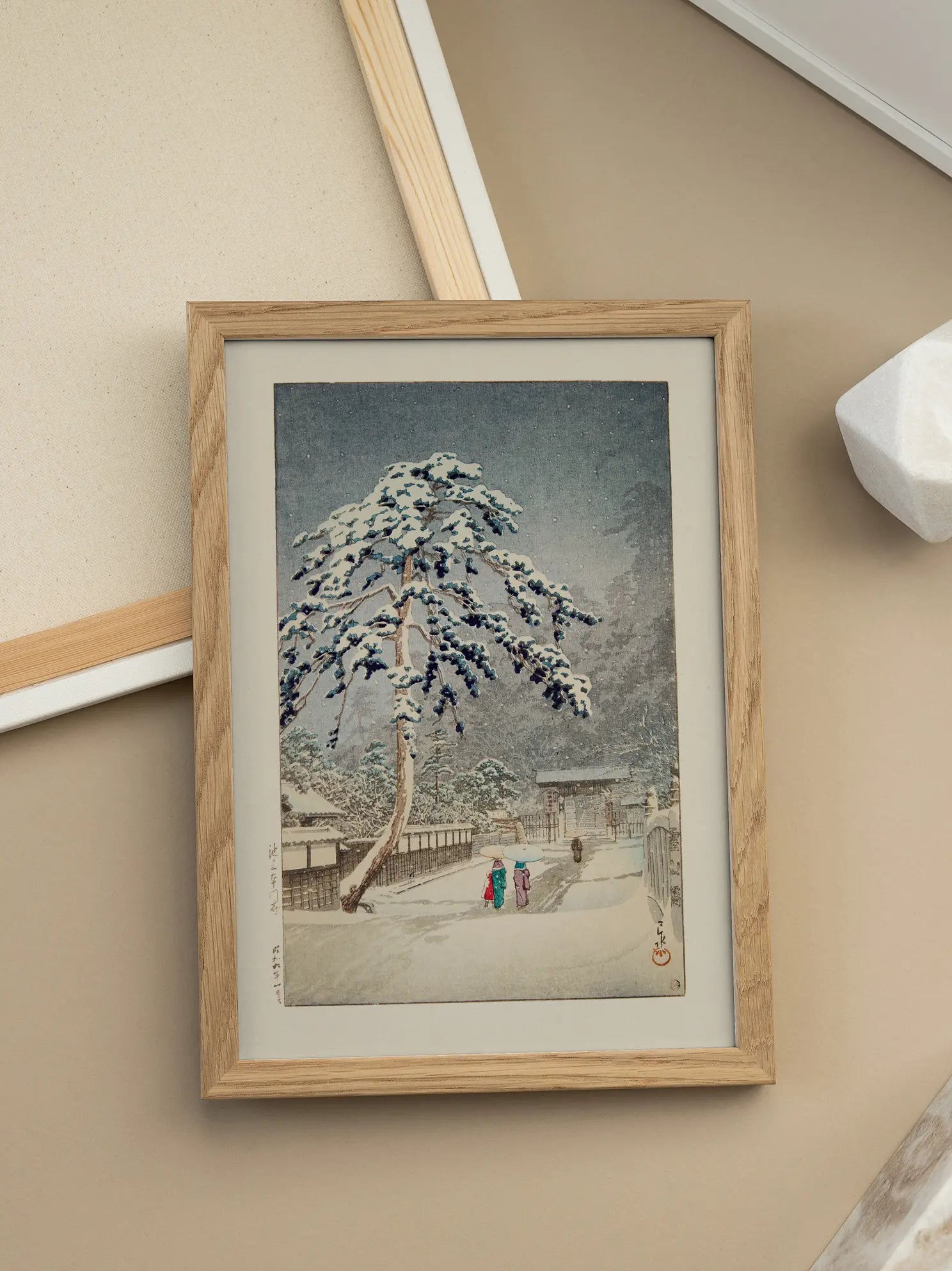 Snow at Nezu Shrine Poster