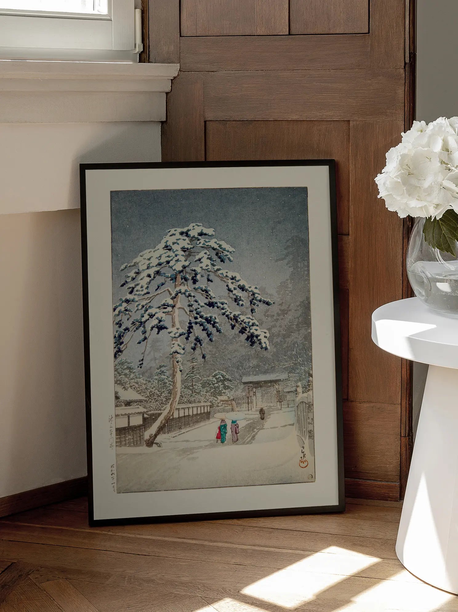 Snow at Nezu Shrine Poster