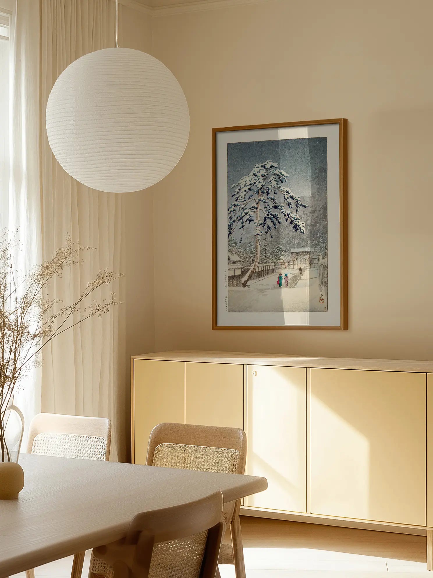 Snow at Nezu Shrine Poster