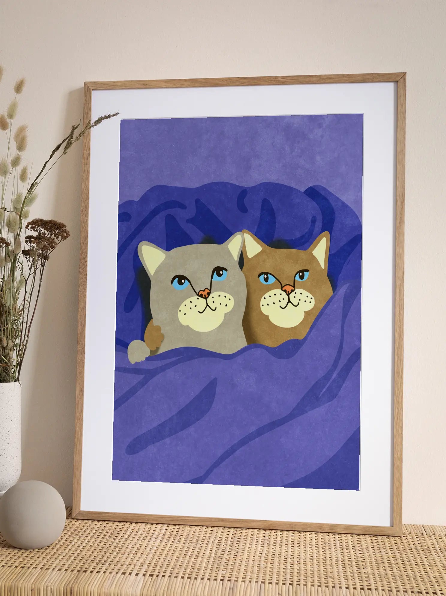 Snuggly Cats Poster