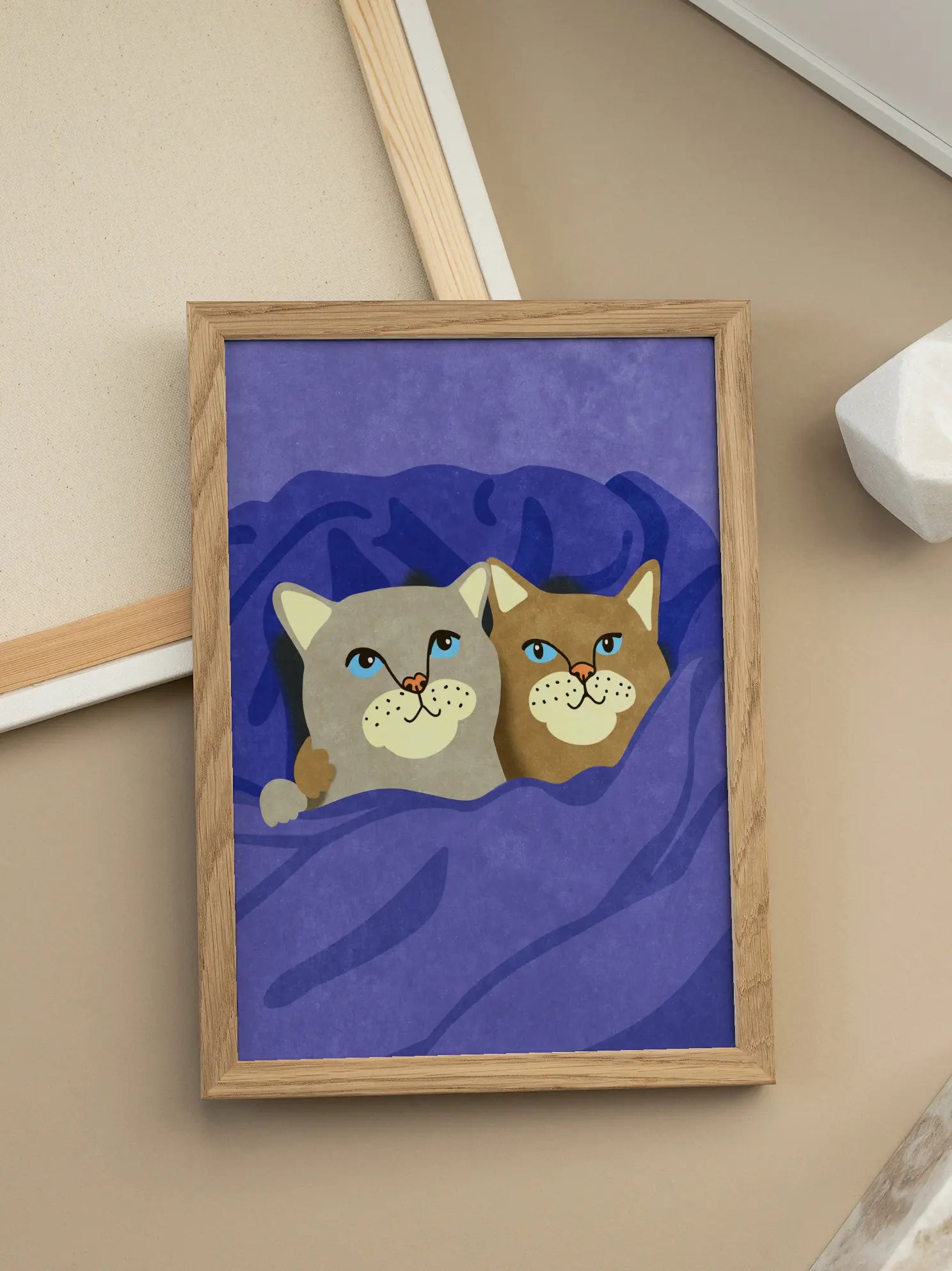 Snuggly Cats Poster