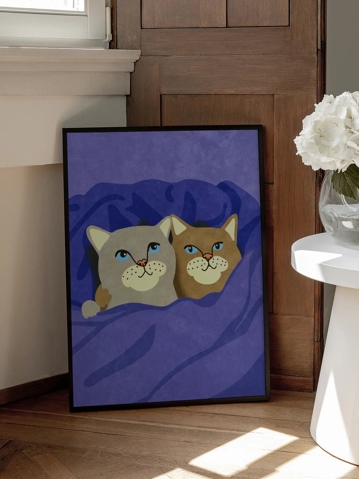 Snuggly Cats Poster