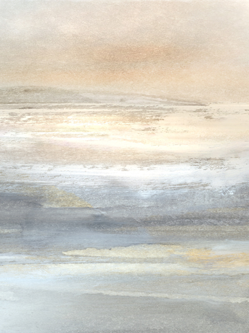 Aquarell-Illustration mit abstrakten Formen in Beige und Grau.