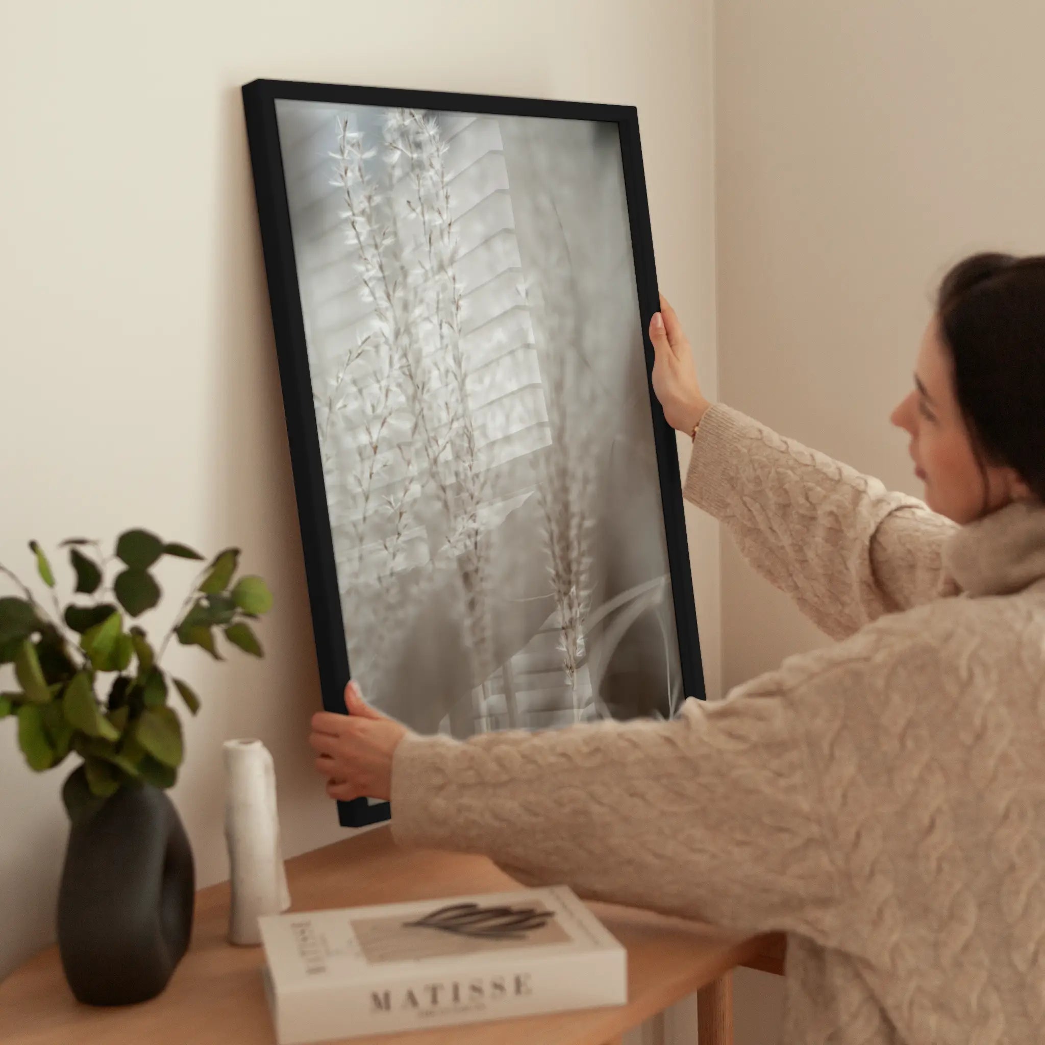 Soft Pampas Grass wird aufgehängt