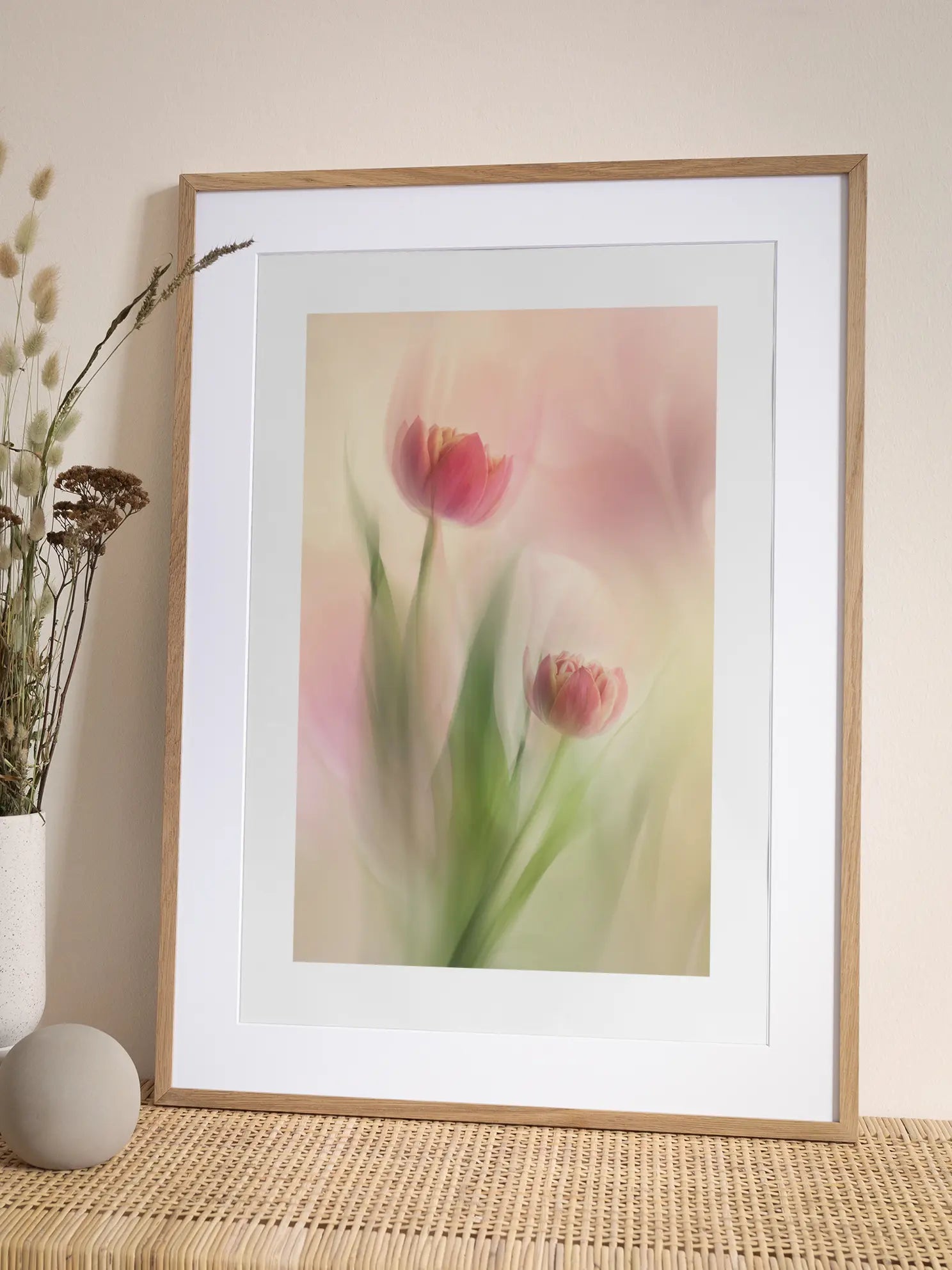 Soft Pink Tulip Blur Poster