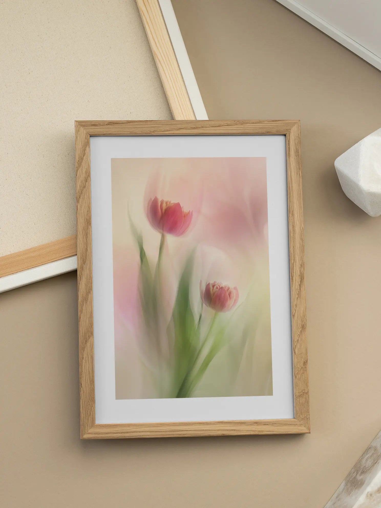 Soft Pink Tulip Blur Poster