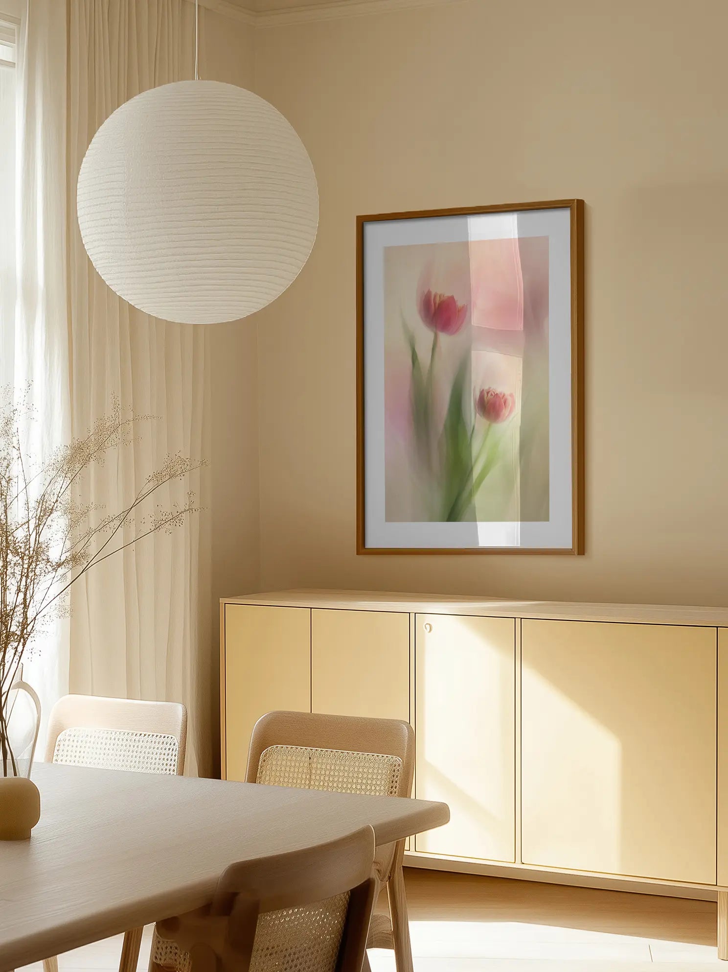 Soft Pink Tulip Blur Poster