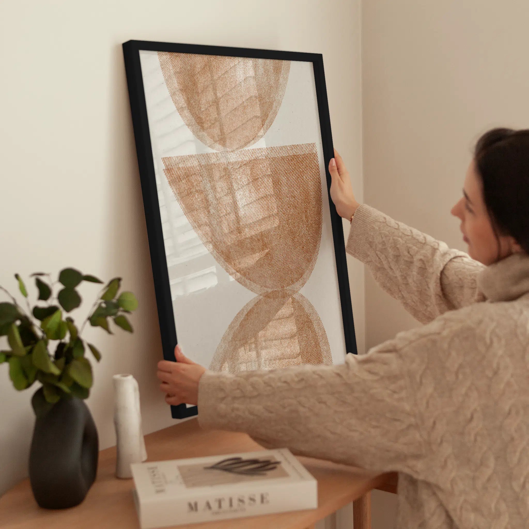 Stacked Brown Halves wird aufgehängt