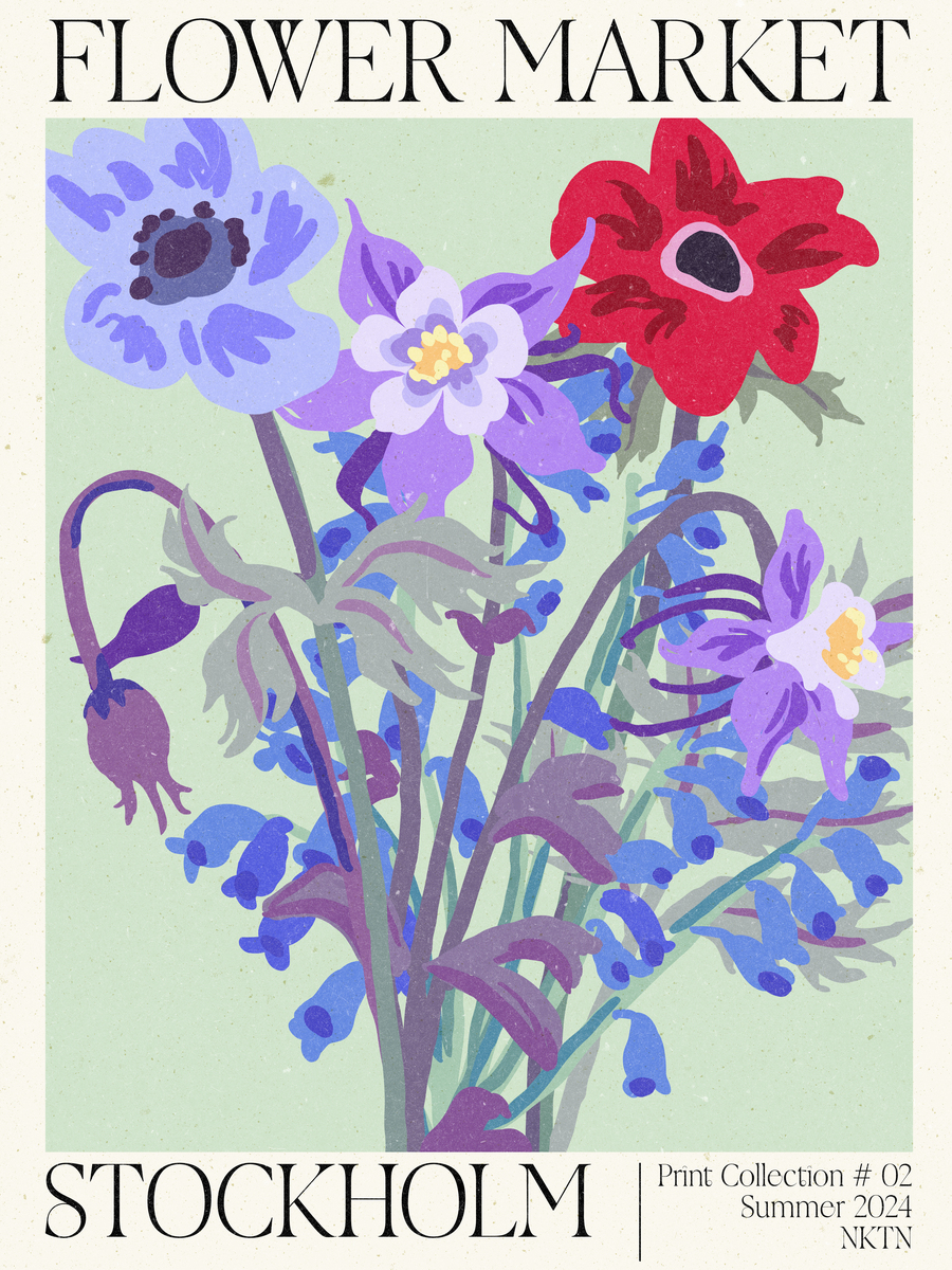 Stockholm Flower Market Poster