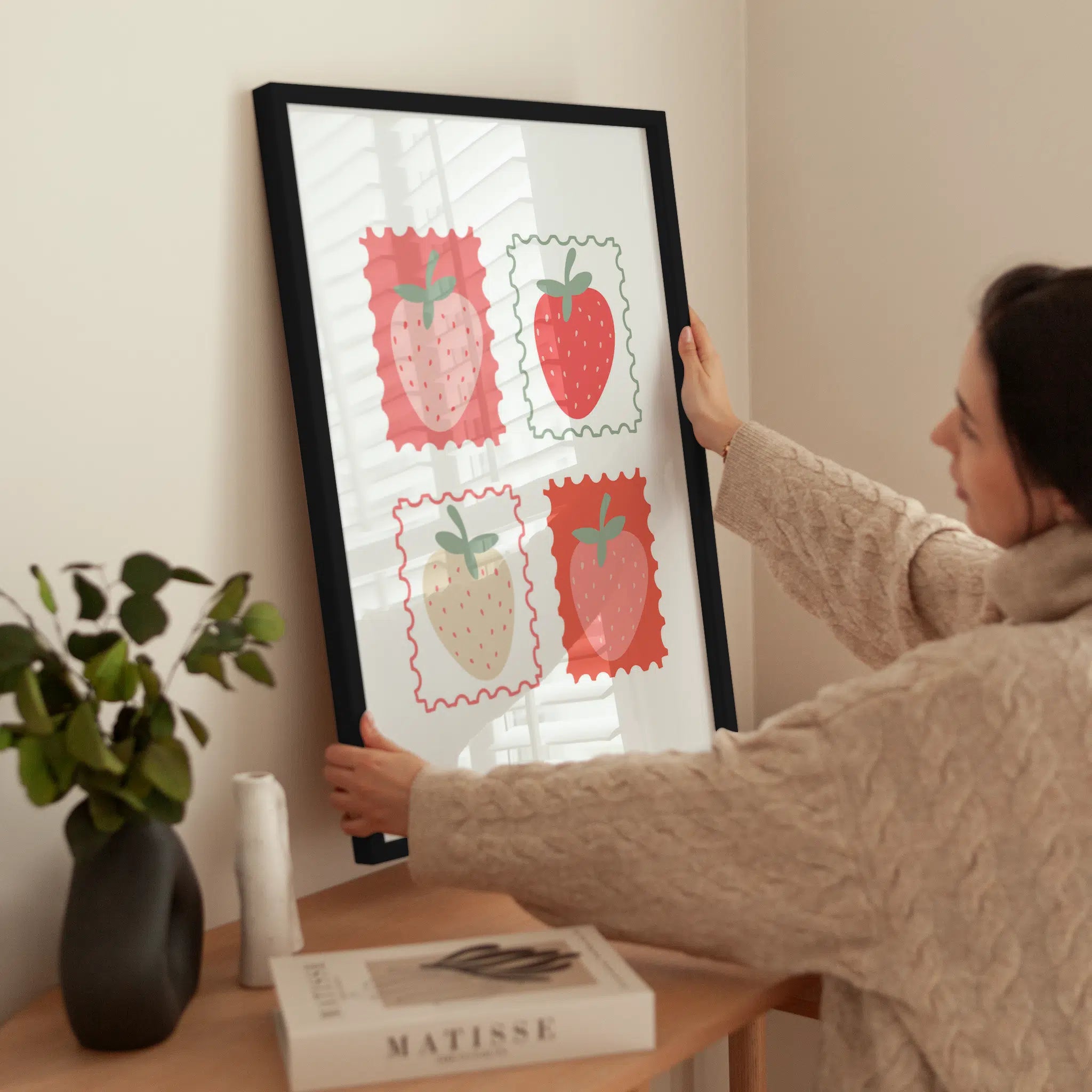 Strawberry Stamps wird aufgehängt