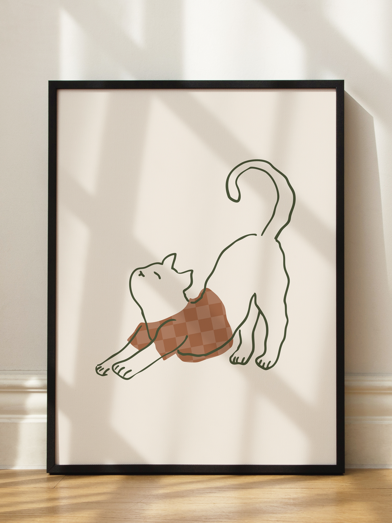 Stretching Yoga Cat Poster