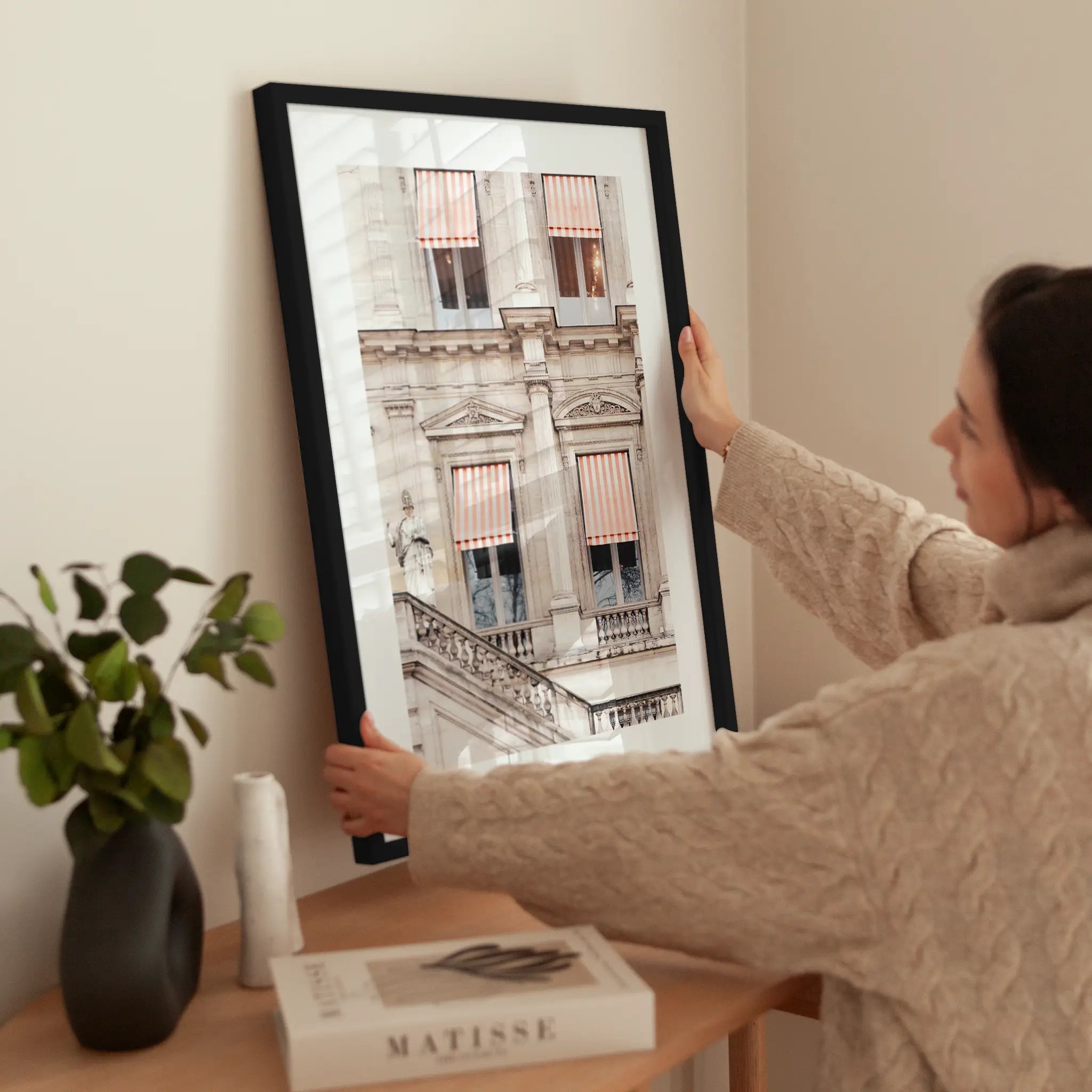 Striped Awnings wird aufgehängt