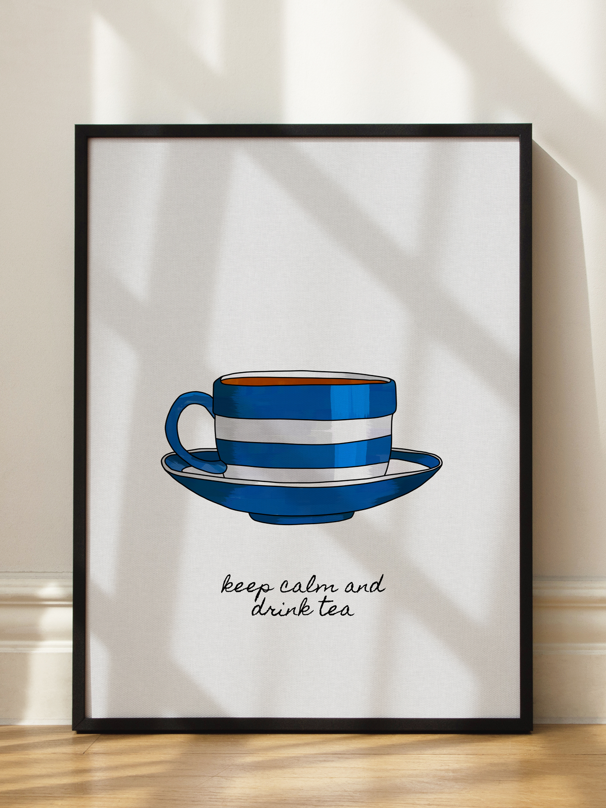Striped Tea Cup Poster