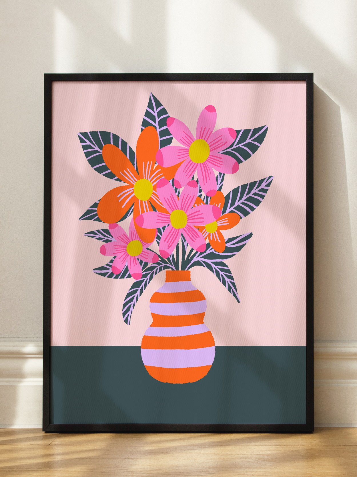 Striped Vase Poster