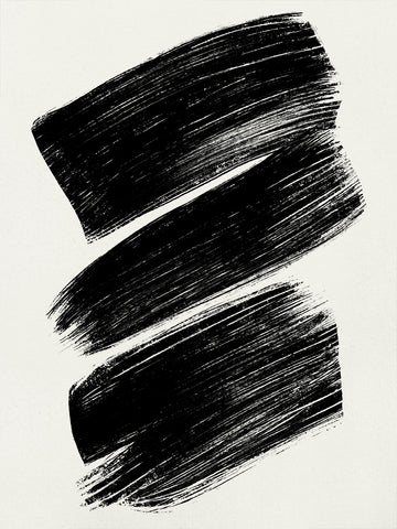 Zwei große schwarze Pinselstriche auf weißem Hintergrund.