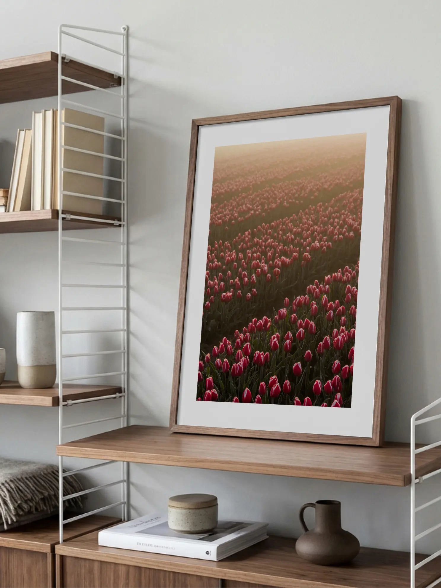 Sunrise Over Tulip Field Poster