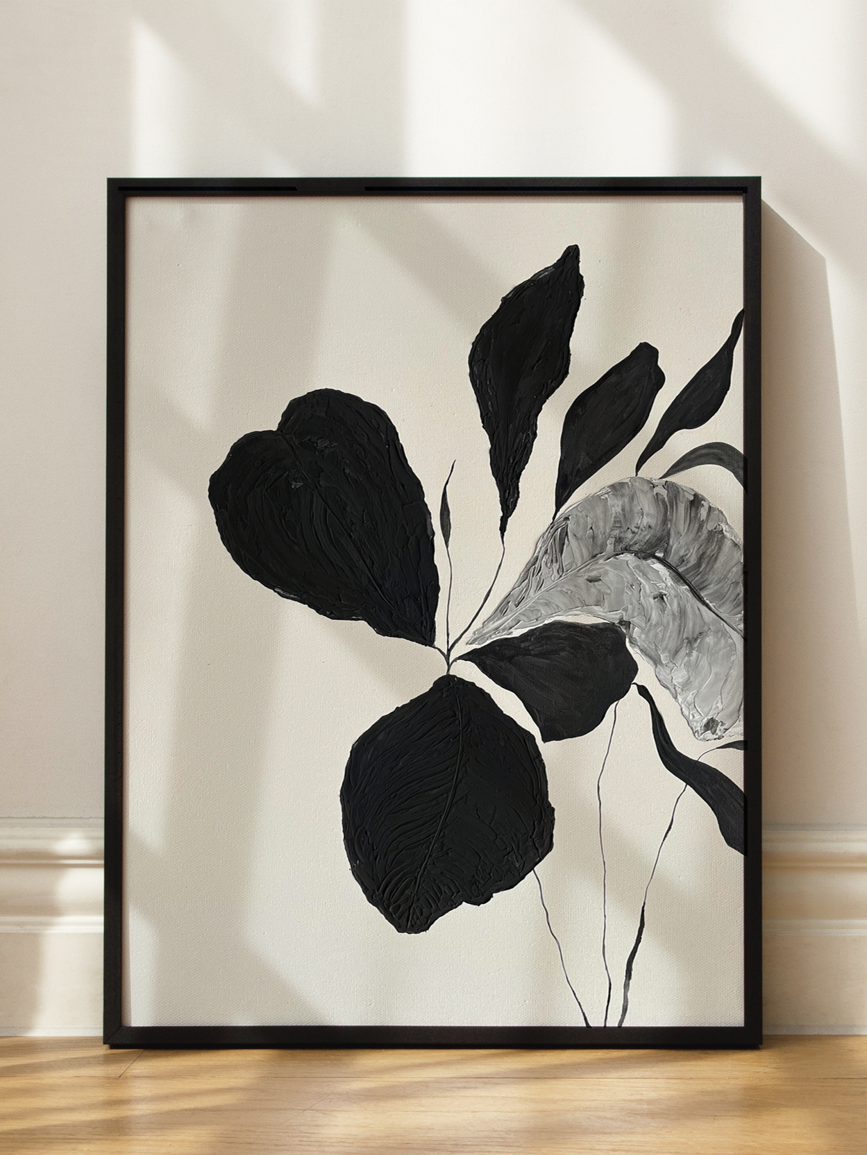 Textured Black Botanical No2