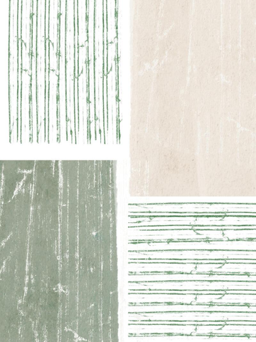 Ein quadratisches Muster in Grün und Beige mit strukturierten Farben.