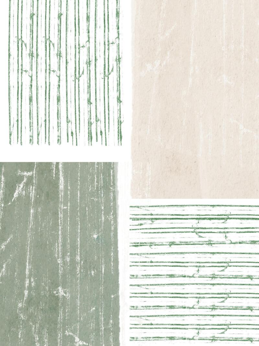 Ein quadratisches Muster in Grün und Beige mit strukturierten Farben.