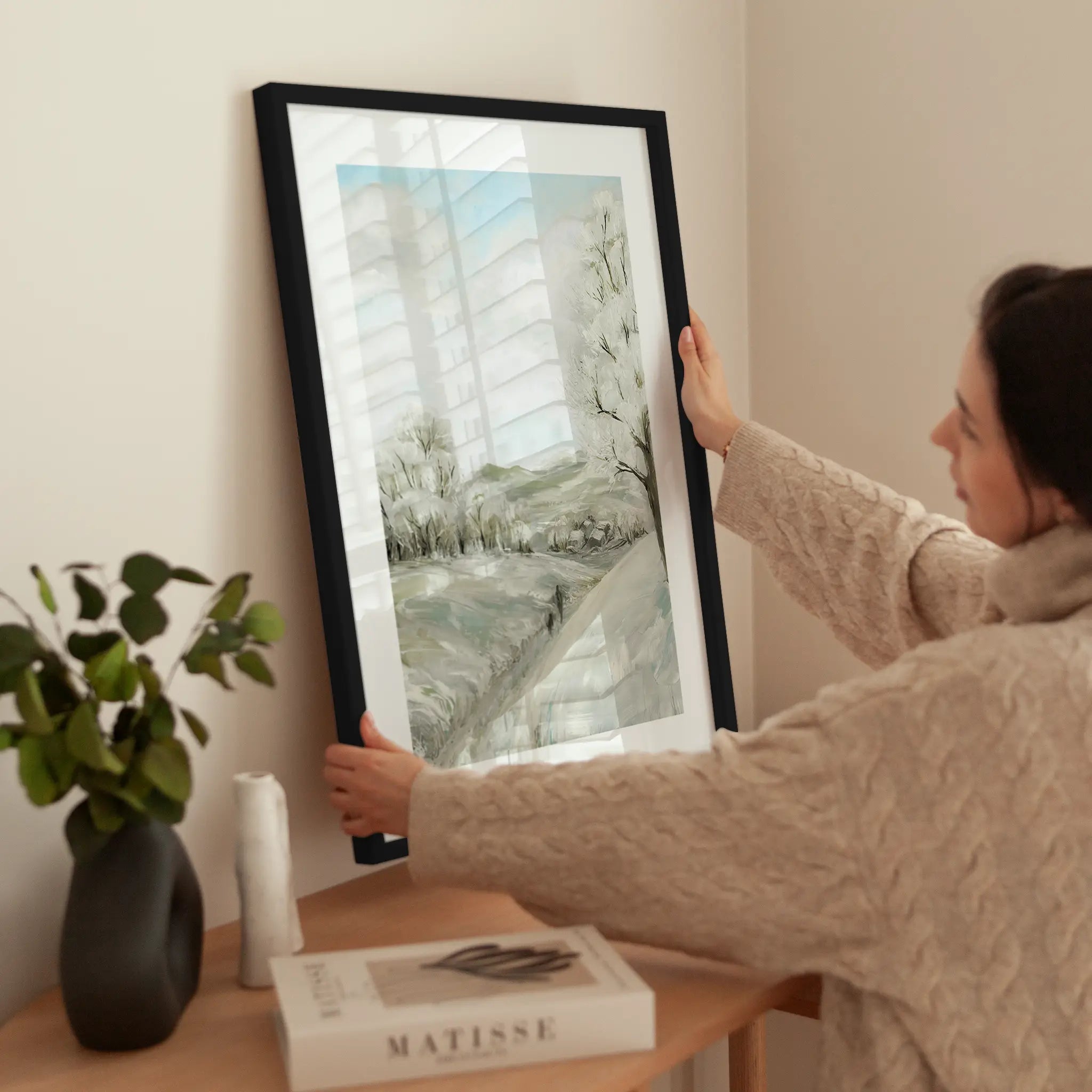 The Winter Stroll wird aufgehängt