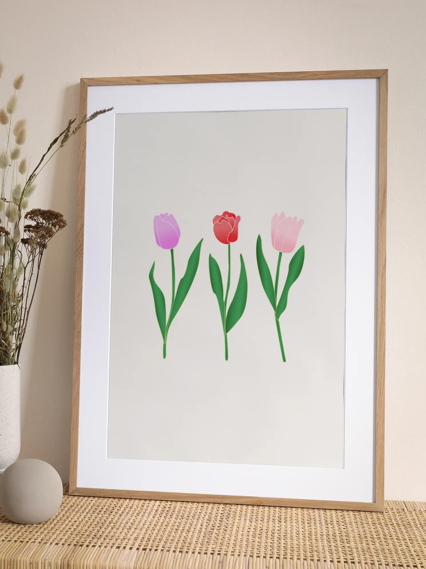 Three Spring Tulips Poster