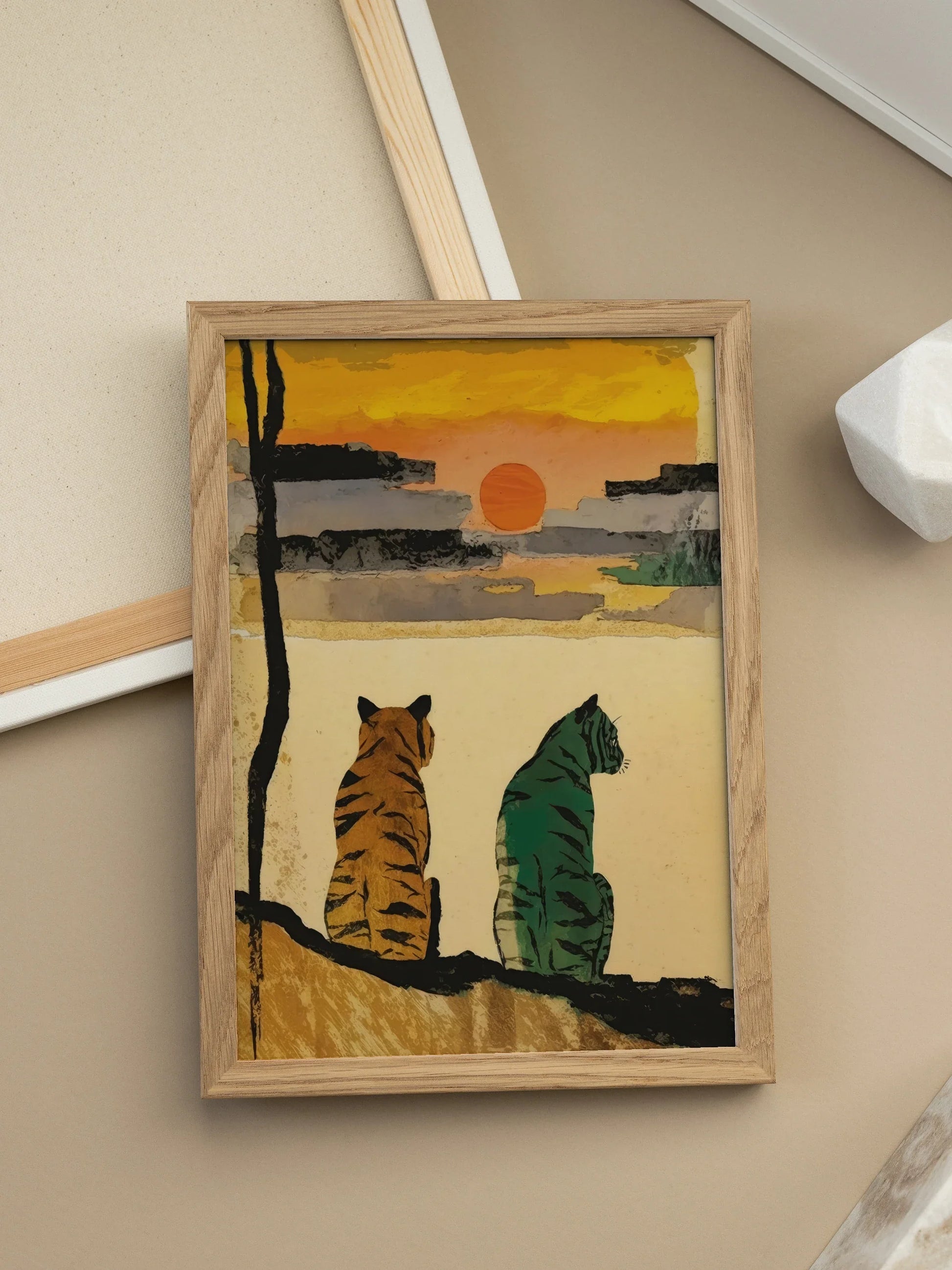 Tiger Sunset Poster