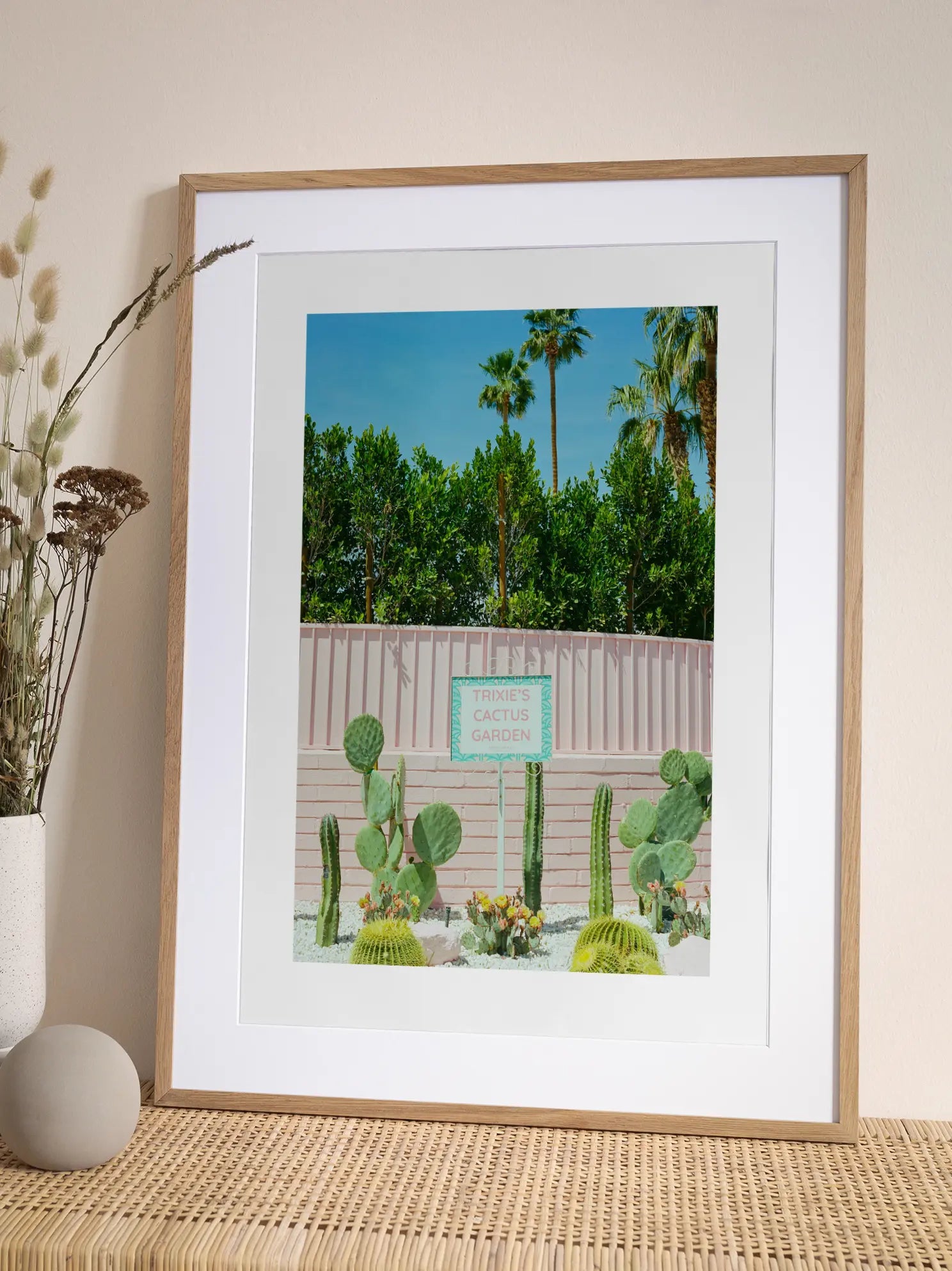 Trixies Cactus Garden Sign Poster