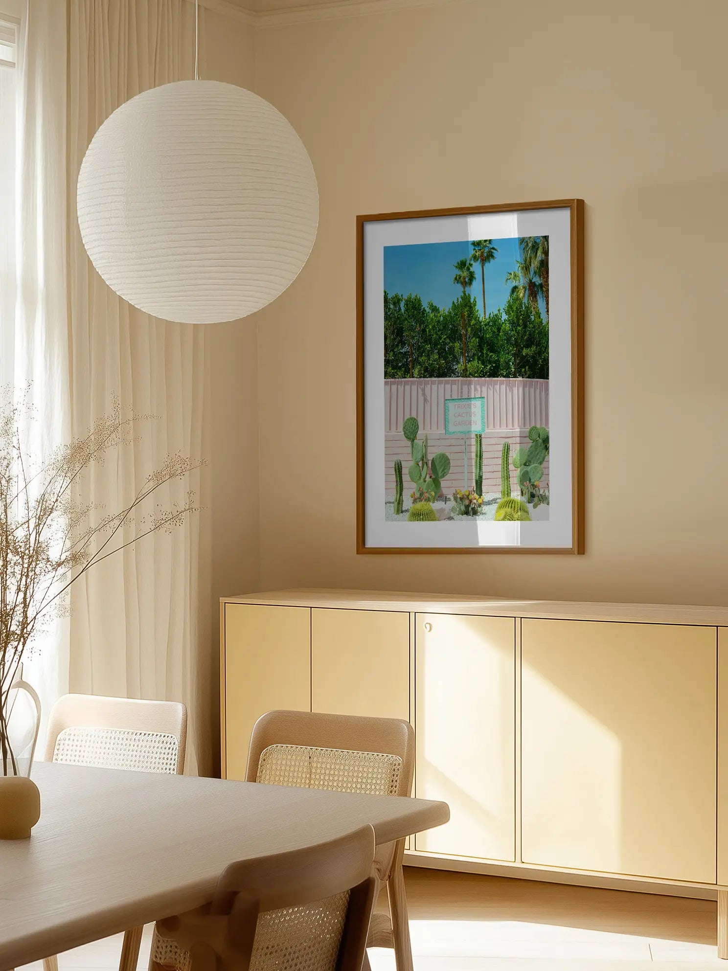 Trixies Cactus Garden Sign Poster