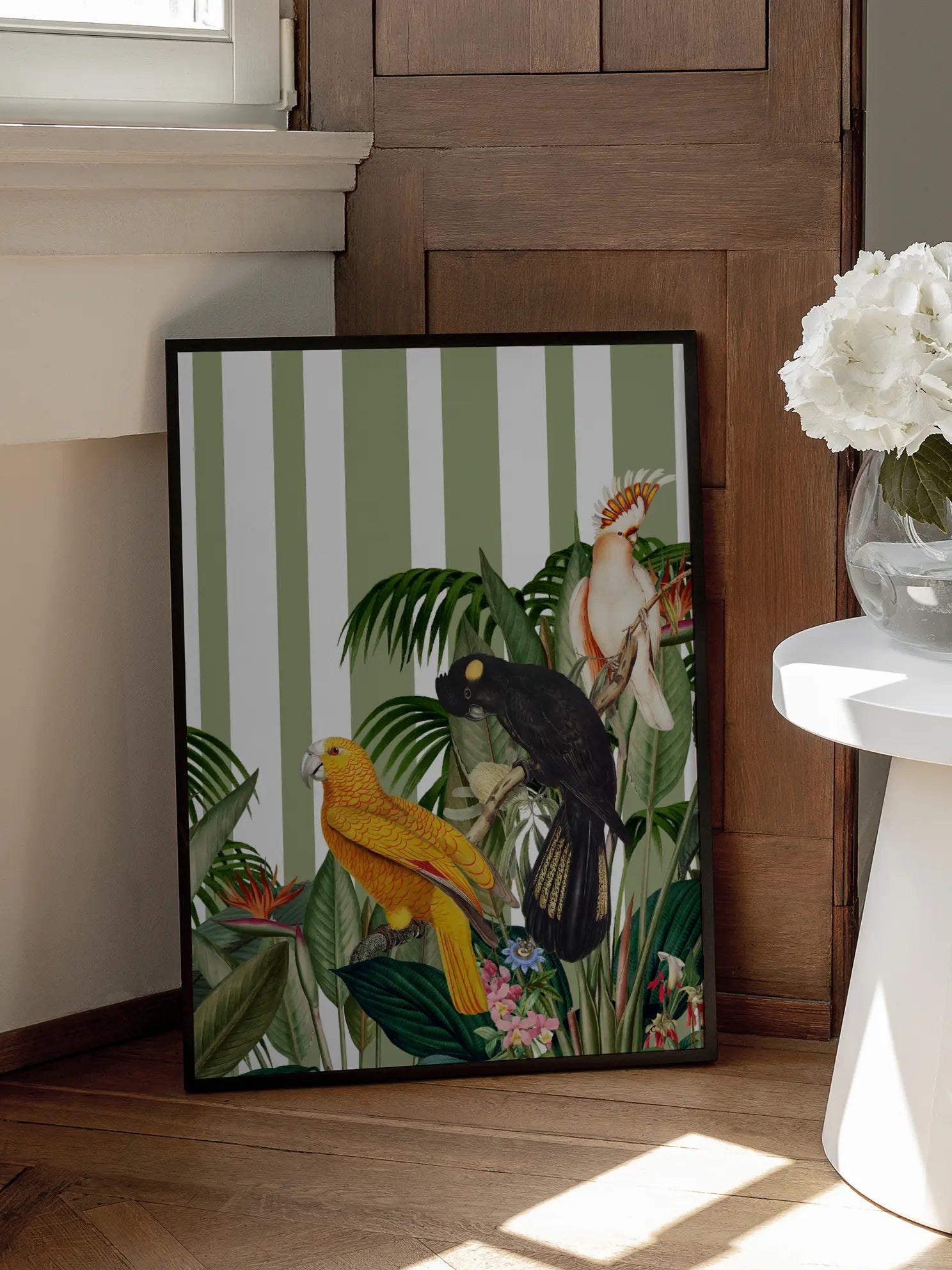Tropical Parrots And Lush Plants Poster