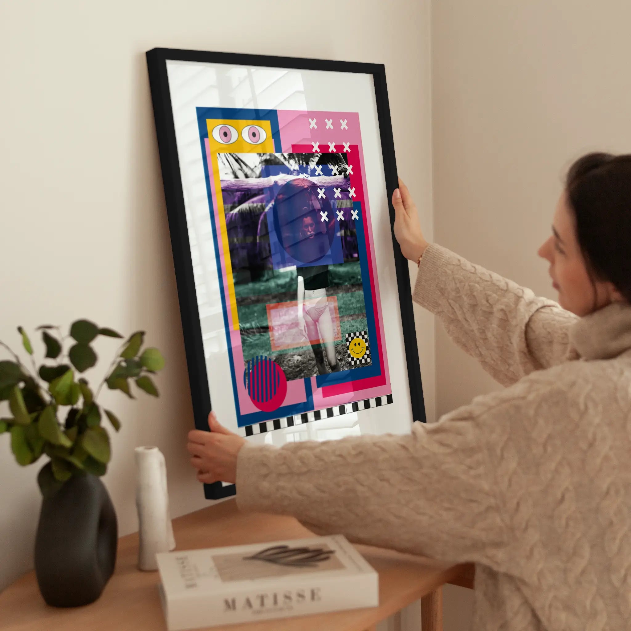 Tropical Pop Art wird aufgehängt