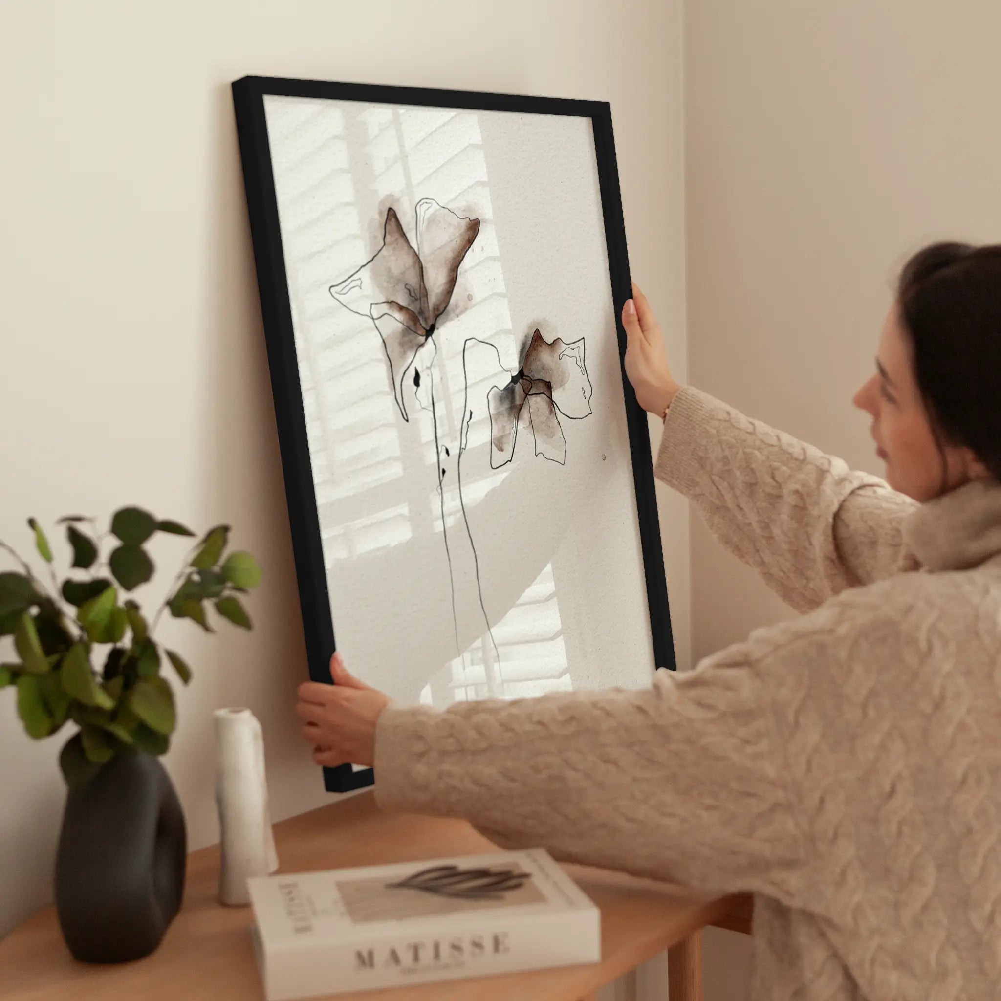 Two Flowers wird aufgehängt