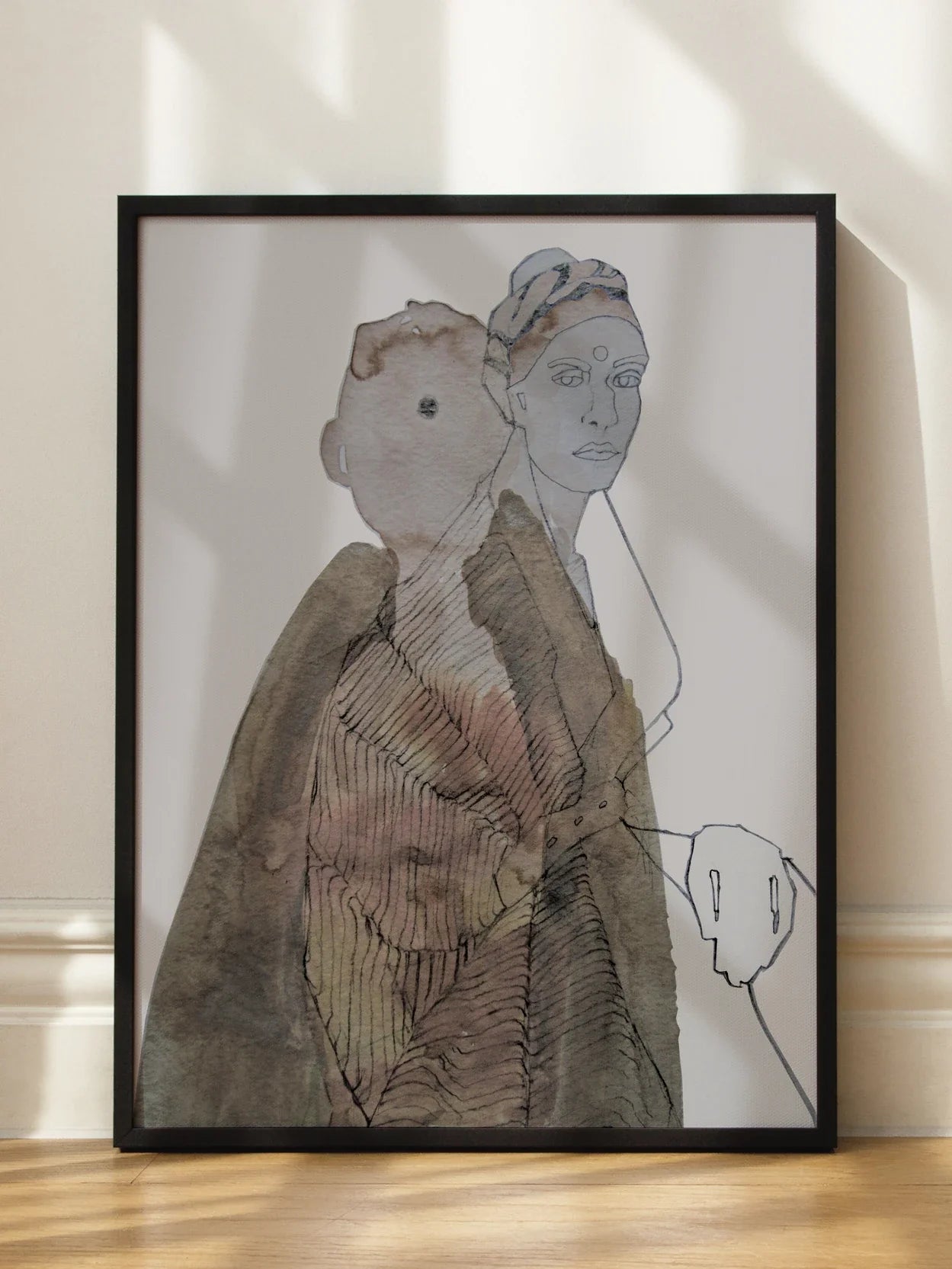 Two Women in Brown Jacket