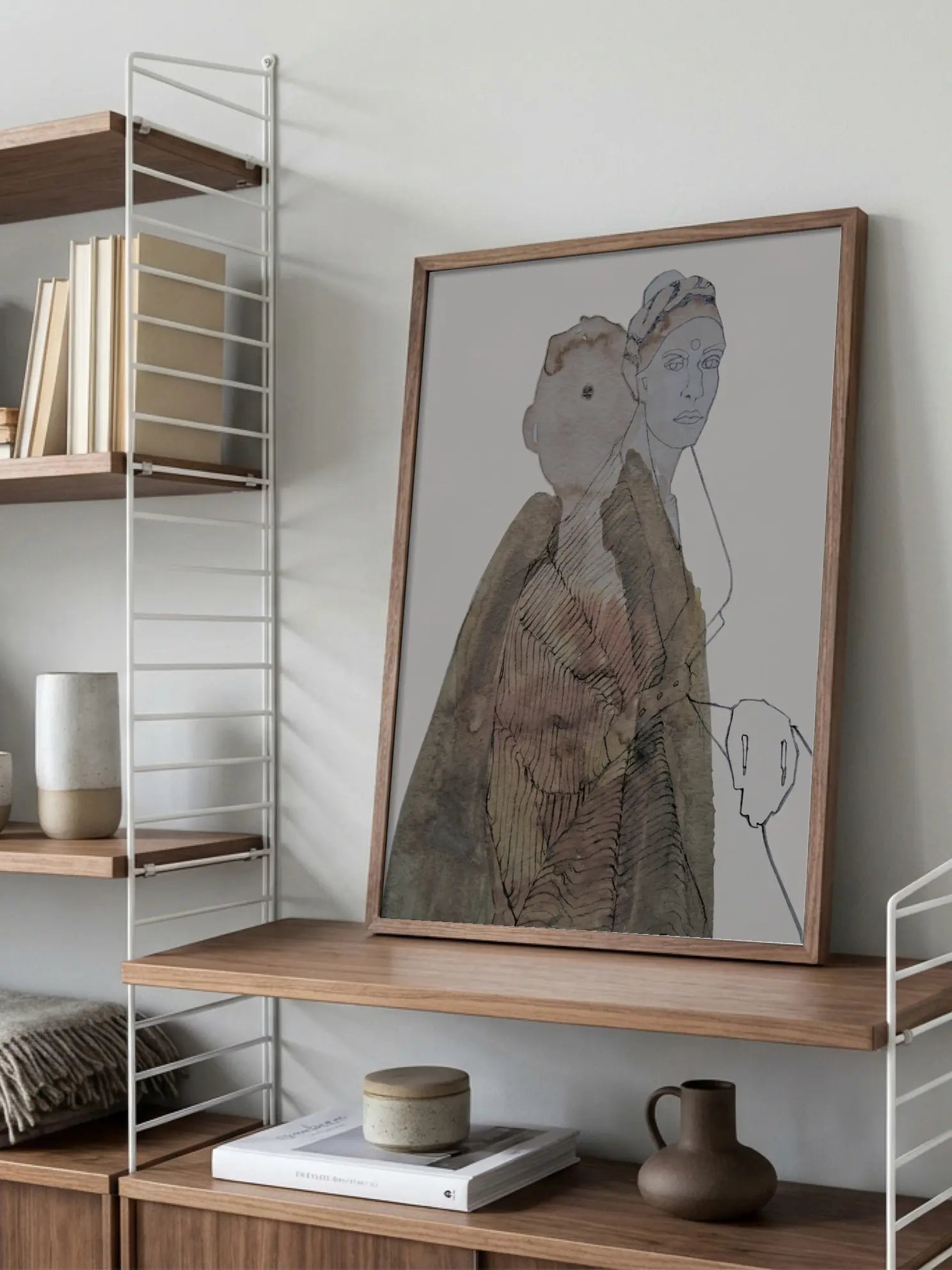 Two Women in Brown Jacket Poster