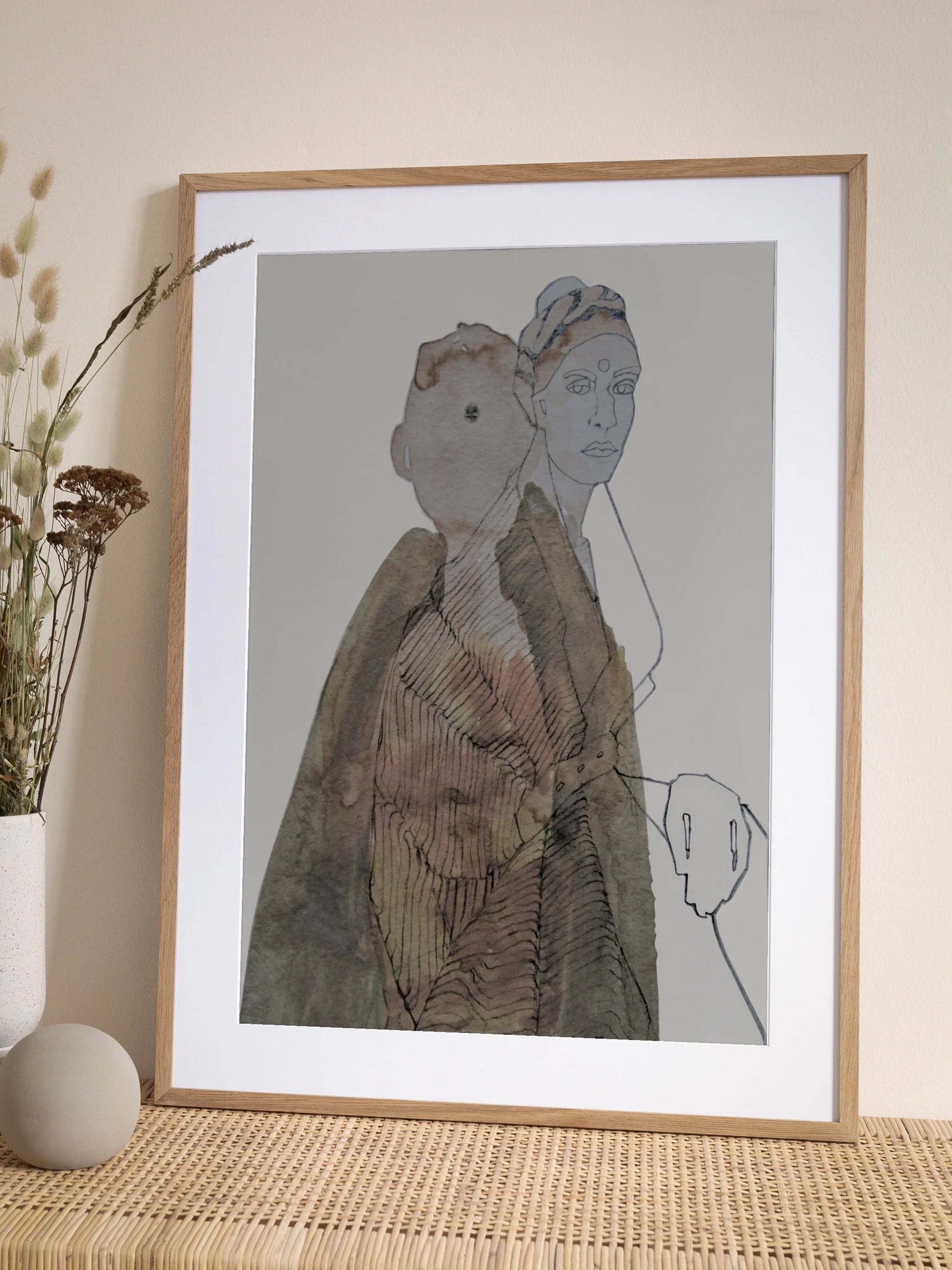 Two Women in Brown Jacket Poster