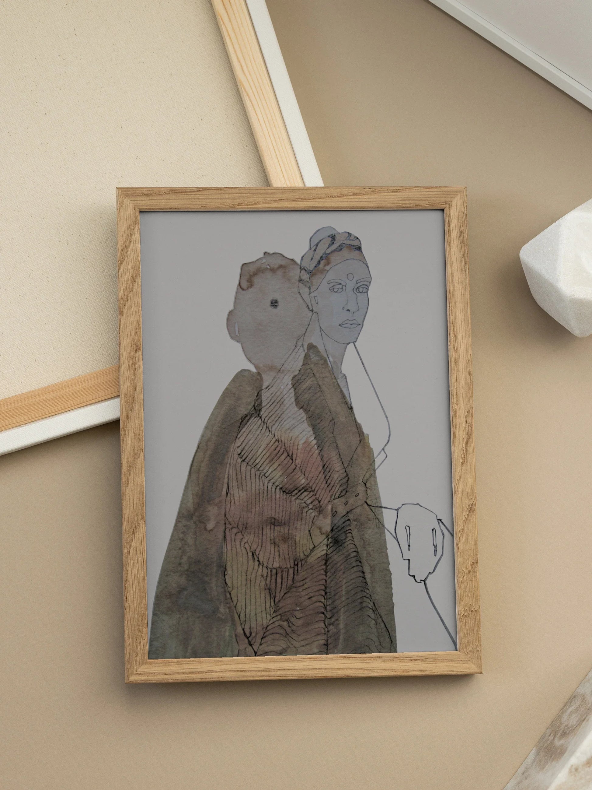 Two Women in Brown Jacket Poster