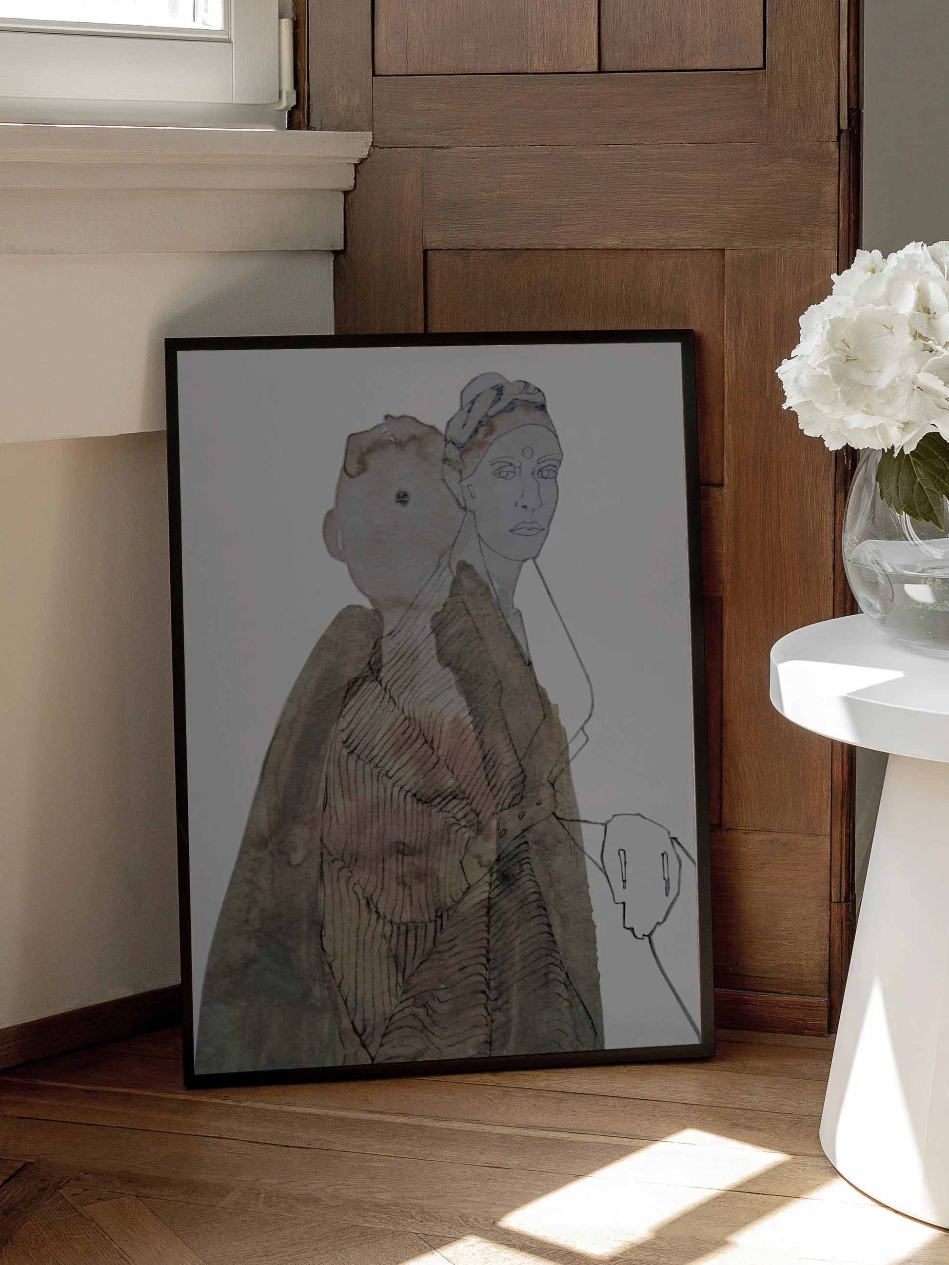 Two Women in Brown Jacket Poster