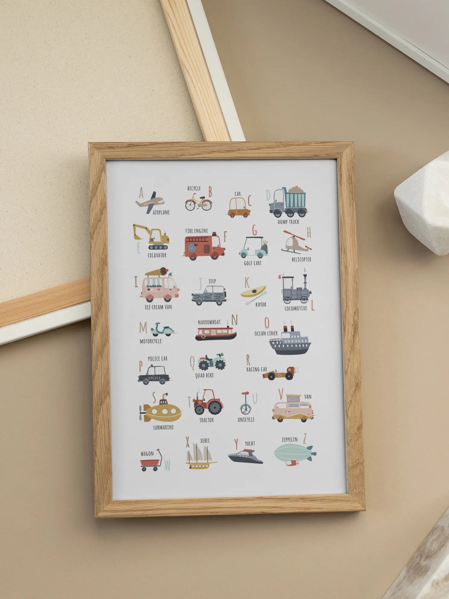Vehicle Alphabet Poster