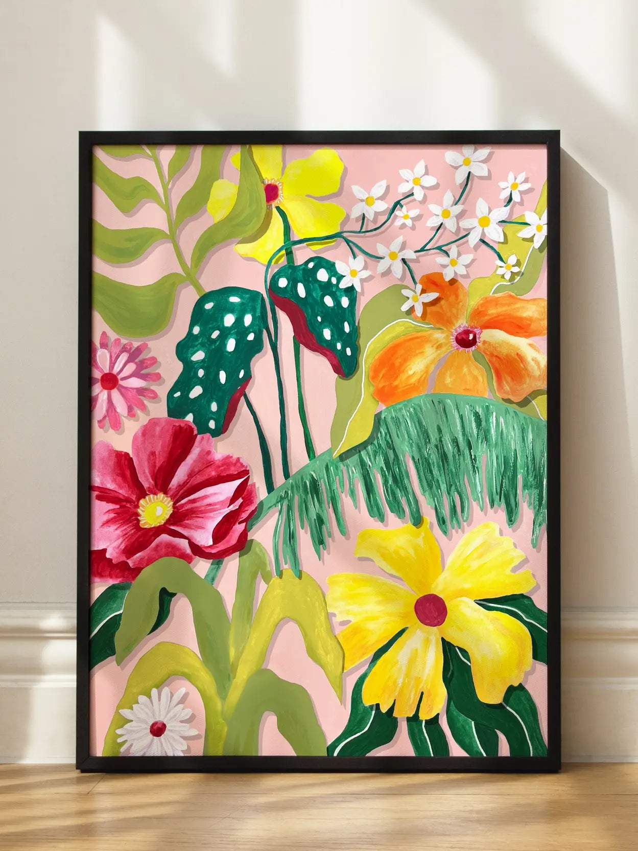 Vibrant Tropical Flowers Painting
