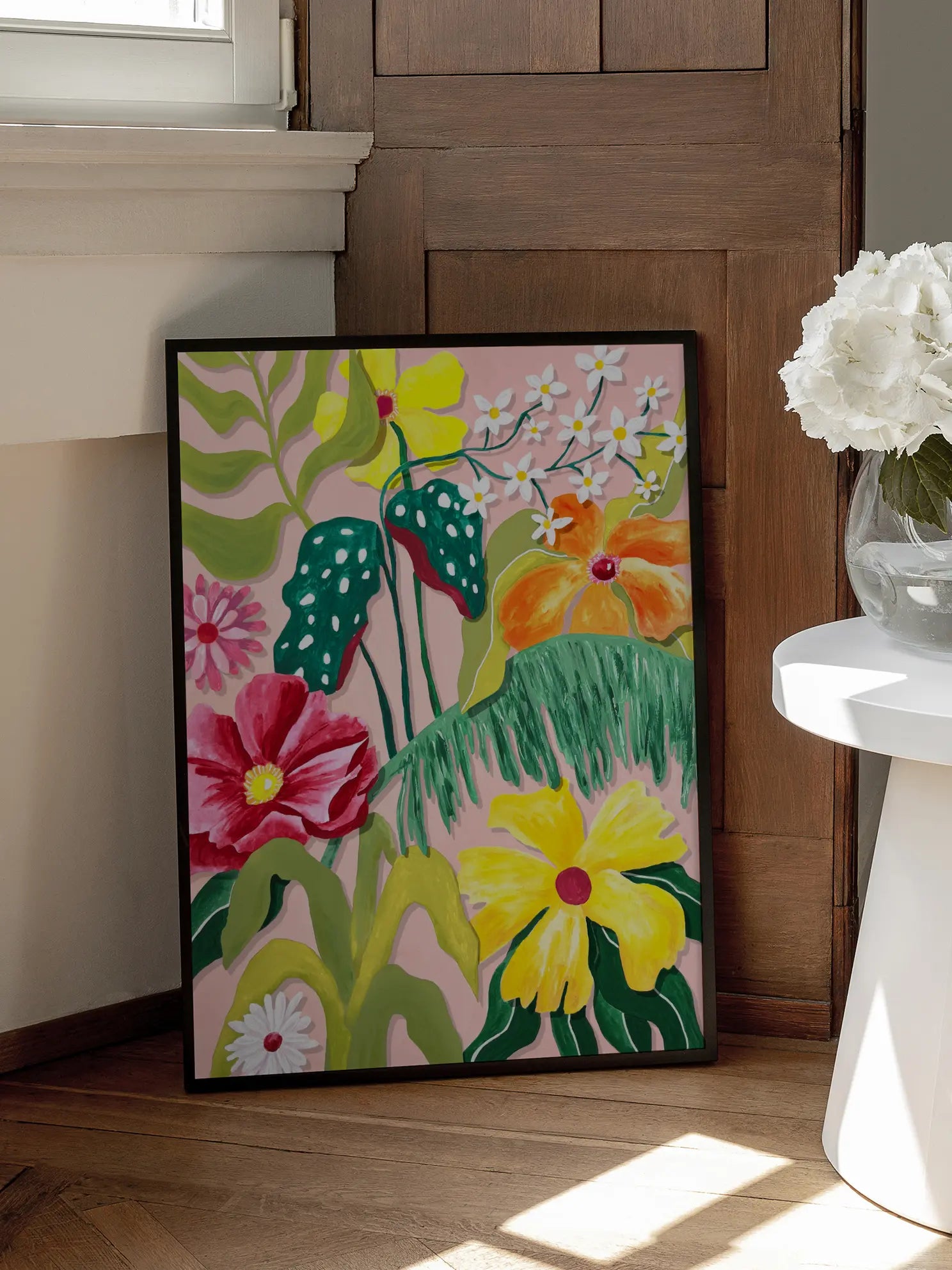 Vibrant Tropical Flowers Painting Poster