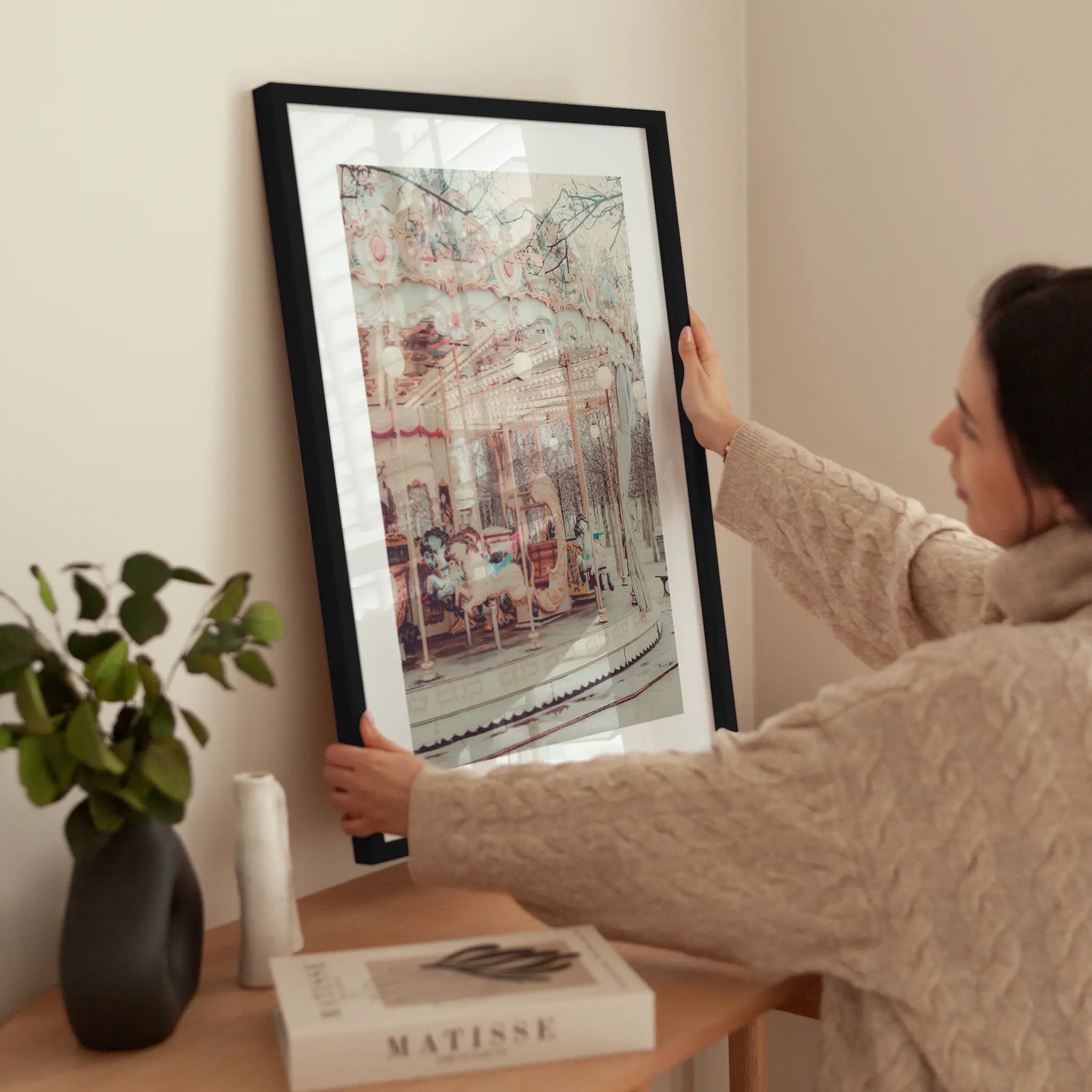 Vintage Carousel No2 wird aufgehängt