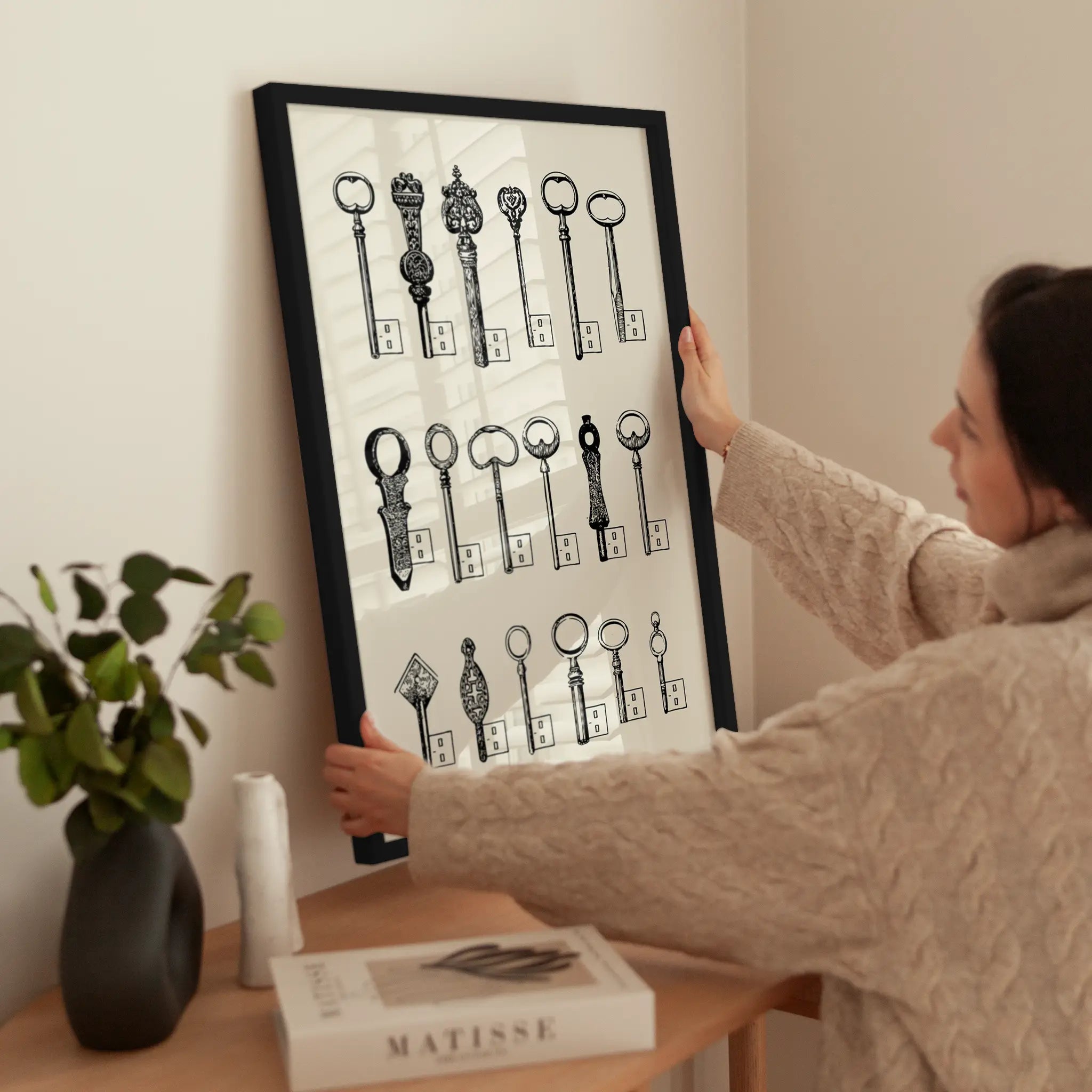 Vintage Keys wird aufgehängt