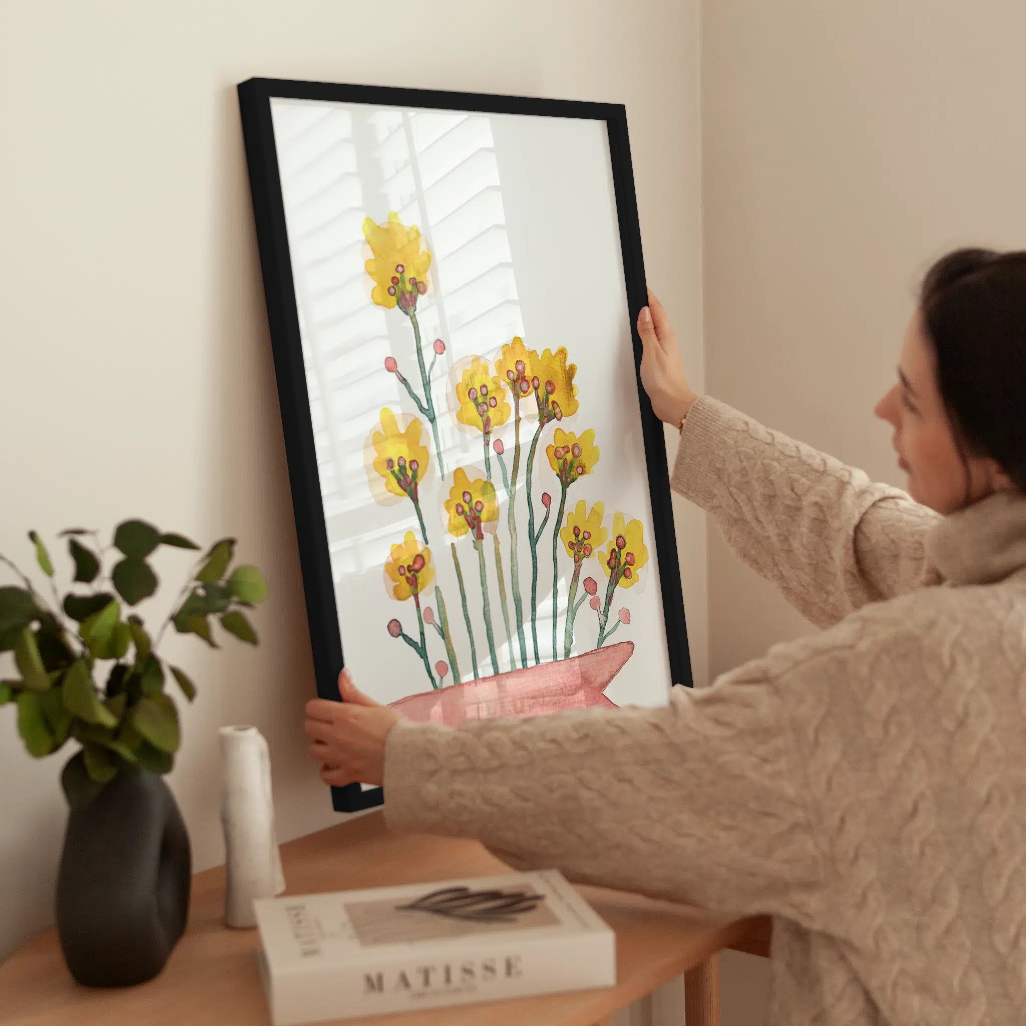 Watercolor Floral Bouquet wird aufgehängt